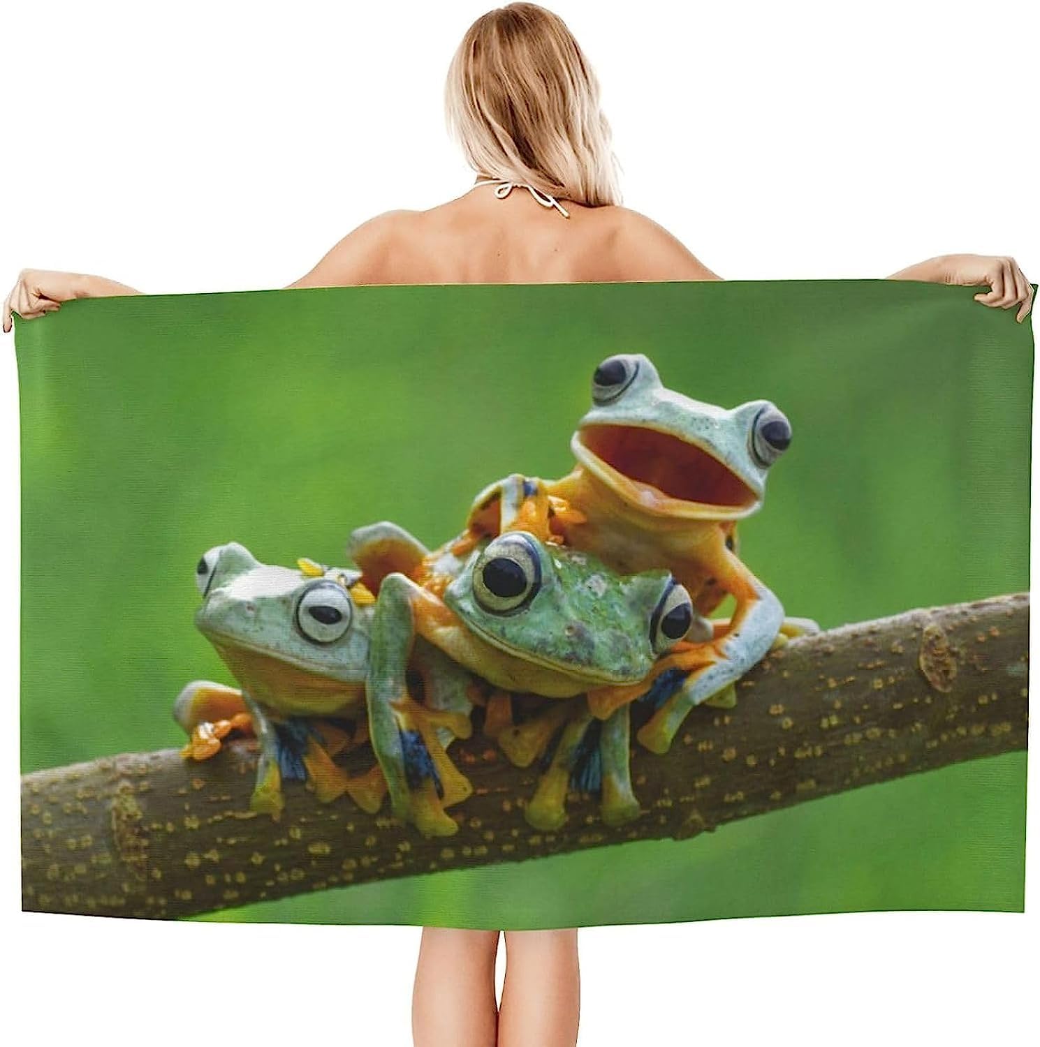 Serviette De Bain Lézard Et Grenouille Animaux Microfibre