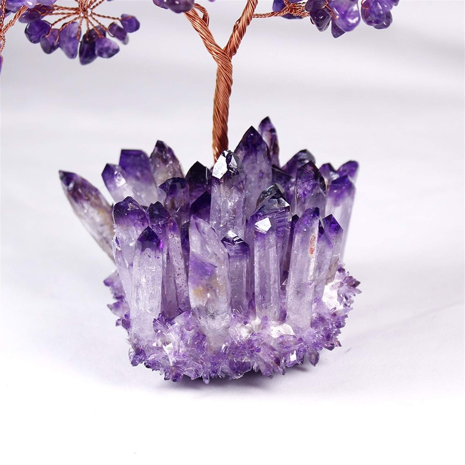 Kristallbaum Kristallbaum Amethyst Quarz Edelstein Baum Kristall Cluster Cluster Base Bonsai Glück Geldbaum Skulptur Home Office Decoratio Kristalle (Color : B)