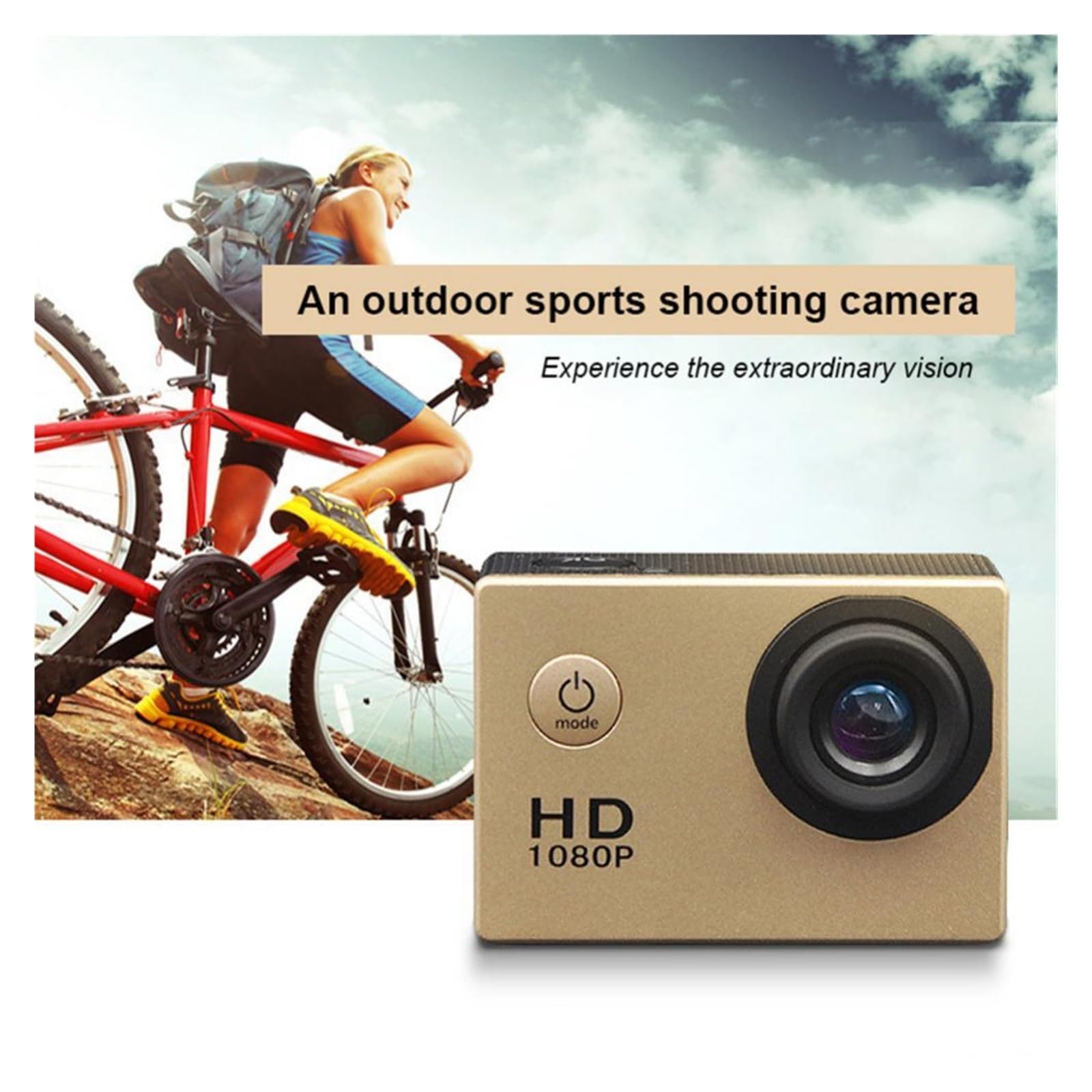 Mini HD 1080P wodoodporna kamera sportowa 2.0 Cal 32G Outdoor Motion Sking DV do akcji wideo kask rowerowa cyfrowa Bezproblemowa PrzenośNość(Cam add8gb card,Black)