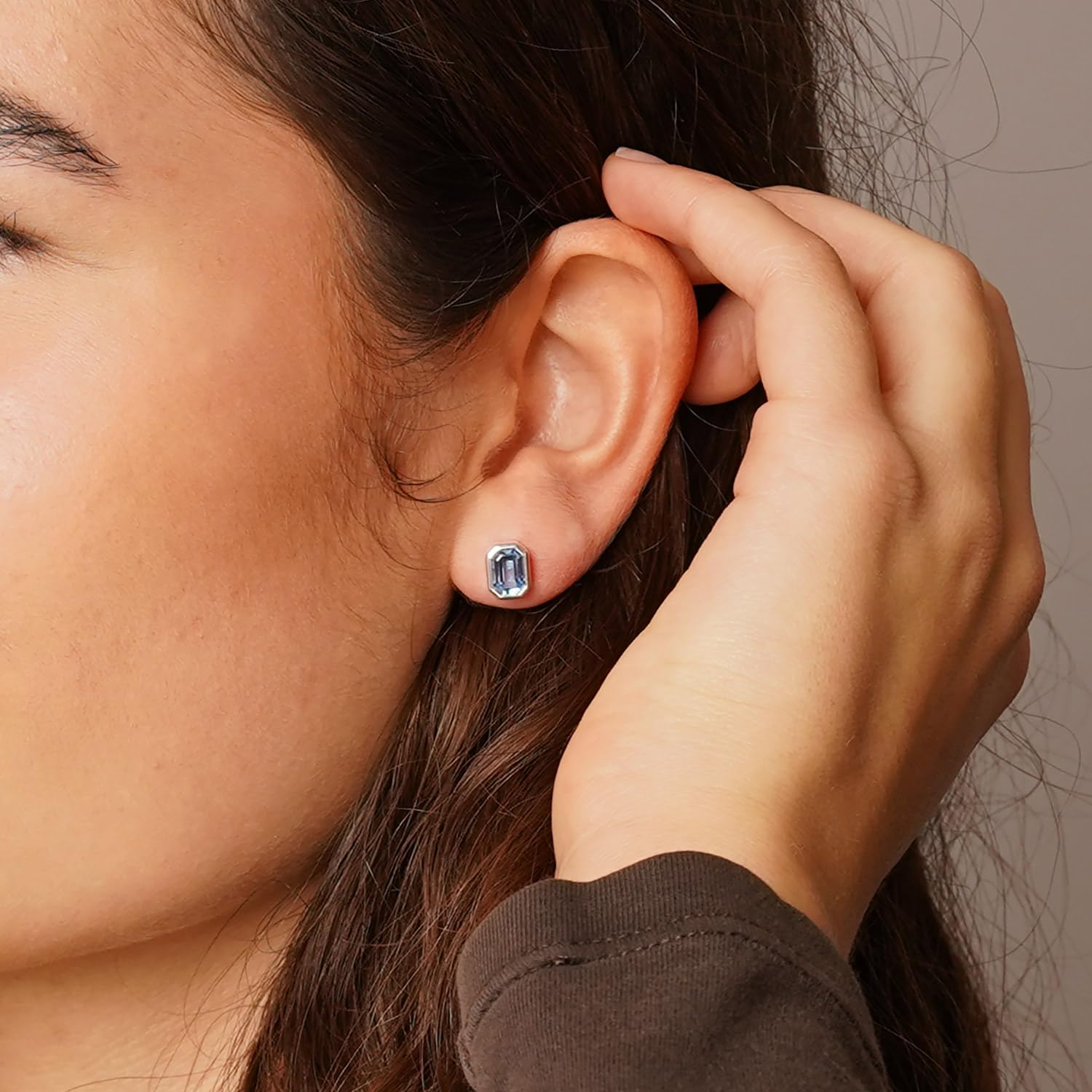 trendor Damen-Ohrringe 925 Silber Ohrstecker Blautopas 68495 | zeitloser Ohrschmuck für Frauen, elegantes Accessoire,