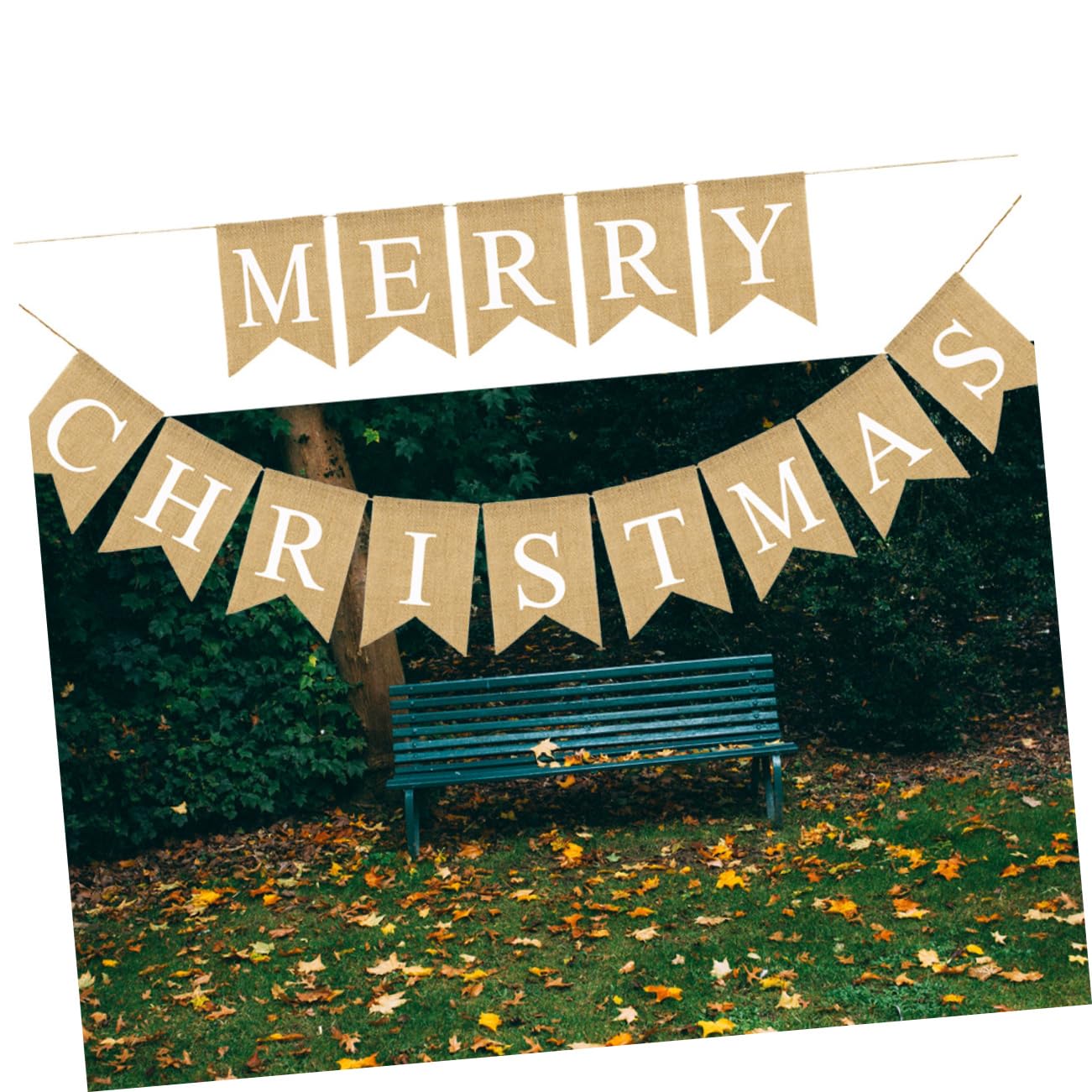 Striscione Con Lettere Di Buon Natale in Lino Con Tirante Natalizio Per Decorazioni Da Parete Finestre E Alberi