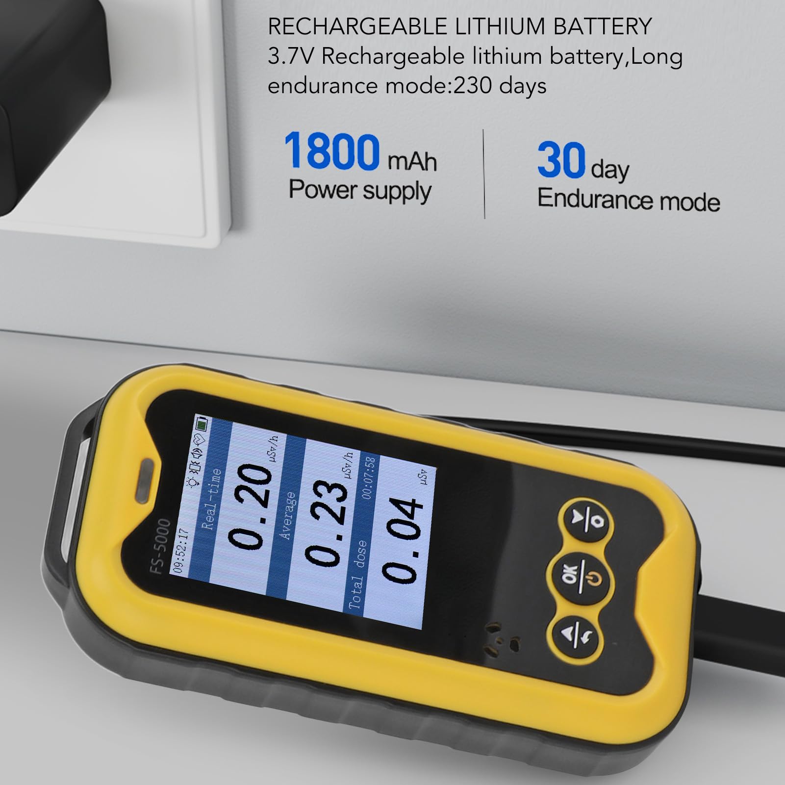 Geigerzähler, Beta Gamma Röntgen Strahlungsmonitor mit Ton Licht Alarm, USB Nuklear Strahlungs Detektor Monitor Messgerät Strahlung Dosimeter für Haus, Outdoor, Industrie, Laborato
