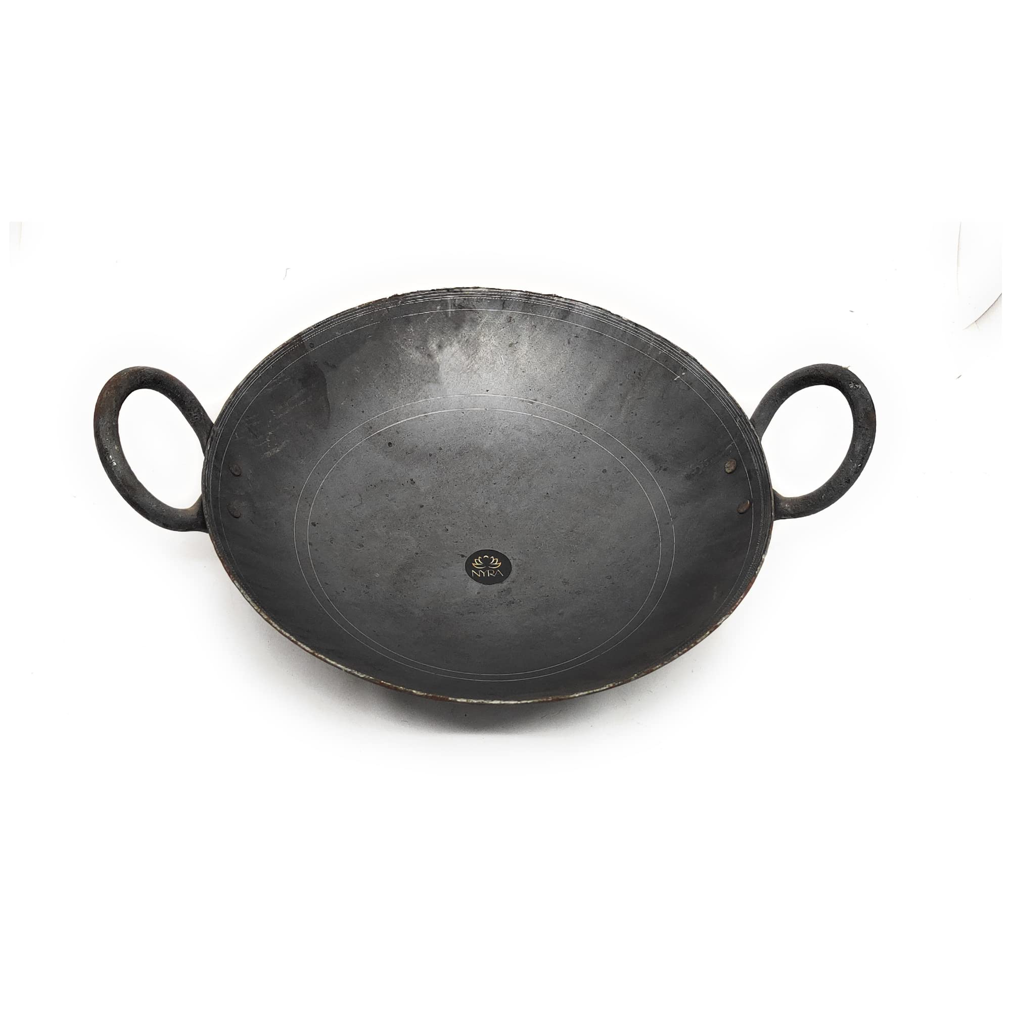 NYRA® Natural Traditional Black Iron Kadhai for Cooking Handmade Heavy Base Loha Kadai Lokhand/Lokhandi with Handle (Small - 1 LTR) (B0BCGLM4JX) Amazon Price History, Amazon Price Tracker
