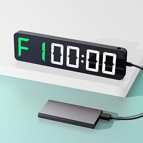 Miniatura 5 de Temporizador de gimnasio con pantalla LED grande de 15 pulgadas, entrenamiento de intervalo, cuenta regresiva y superior, cronómetro, 12 volúmenes