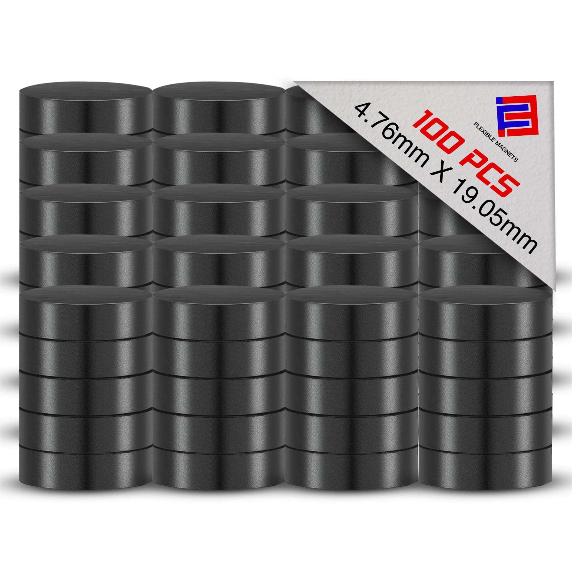 Ceramic Magnets - Round Disc Ferrite Magnets for Science Projects, House, & Crafts. 0.75" Round, 100 Pcs.