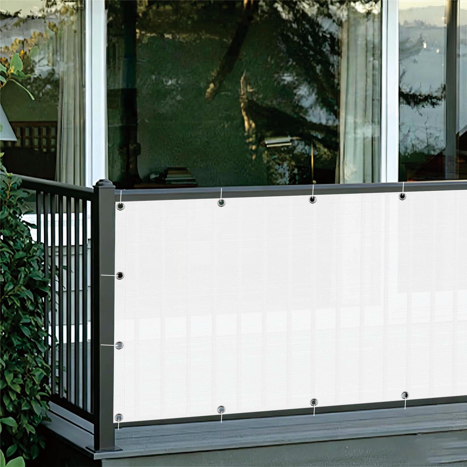 Brise vue pour balcon 70x300 cm imperméable écran jardin anti UV blanc