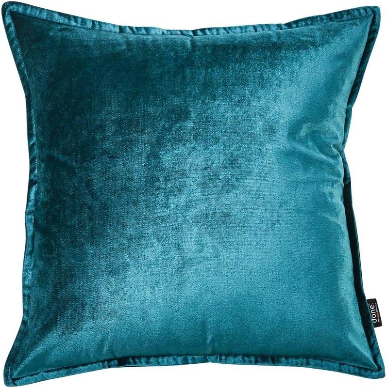 done Couchkissen Glam Sofakissen Samt in Farbe Petrol Größen 45x45