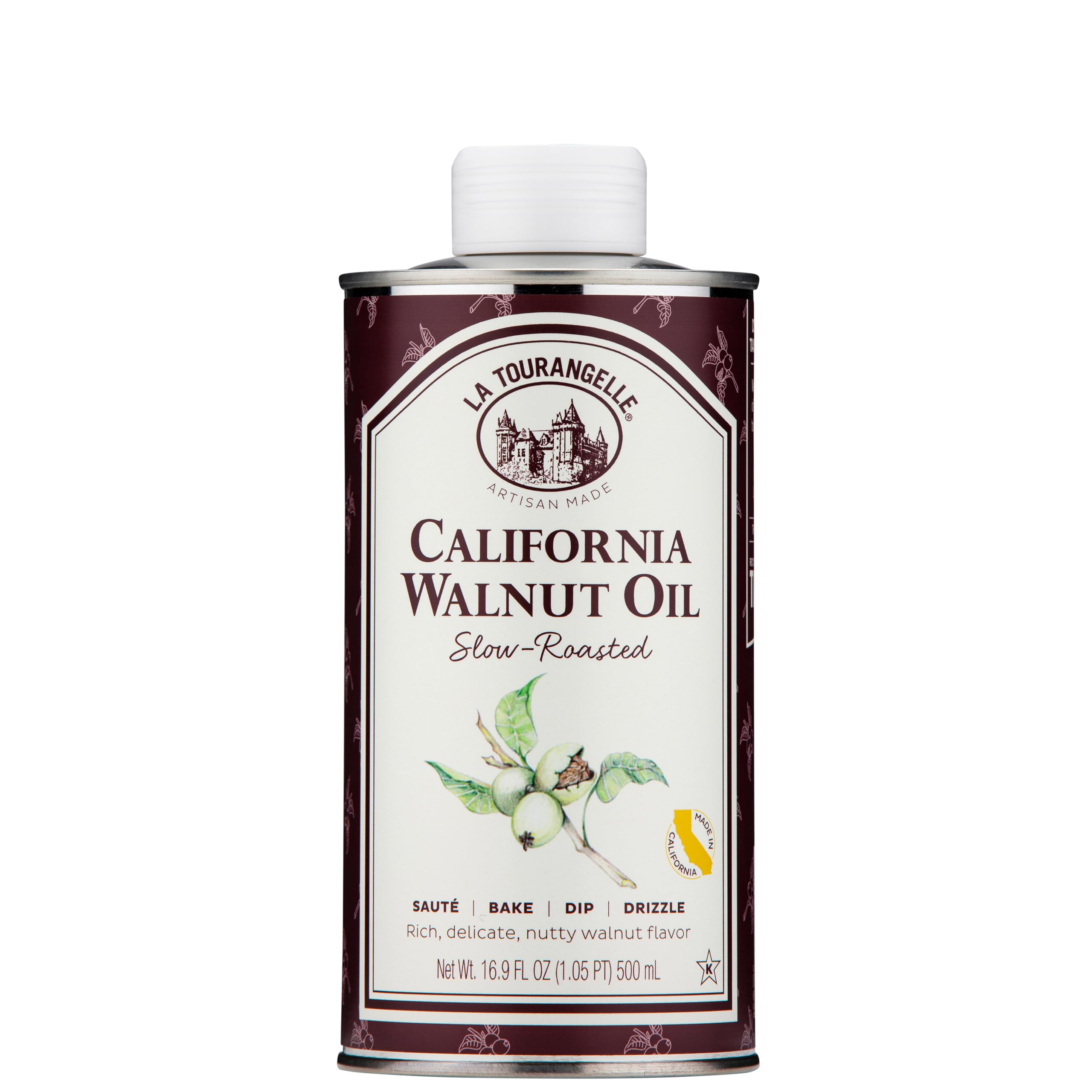 La Tourangelle, Roasted Walnut Oil, Plant-Based Source of Omega-3 Fatty Acid, Cooking, Baking, & Beauty, 16.9 Fl Oz