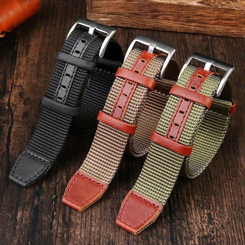 Nylon 20mm 22mm Watchband Seatbelt Khaki Sport Canvas Wrist Band Bracelet Fit For Hamilton Fit For Rolex Watch Strap