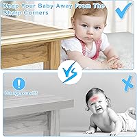 Vista 2 de Protector de esquina a prueba de bebés, protectores de esquinas transparentes de 6.6 (6.6 ft), protector de esquinas para muebles y parachoques
