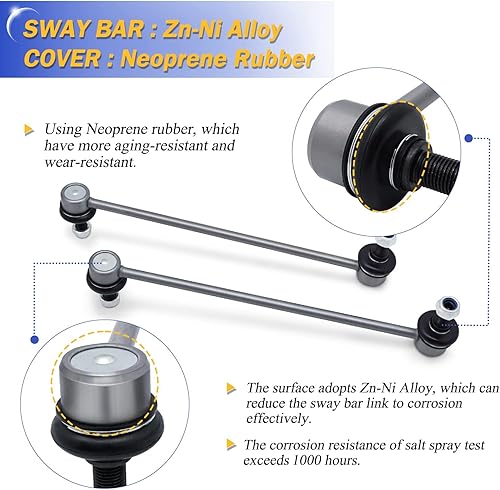 Miniatura 3 de Barra estabilizadora de aleación de zinc y níquel de 13.82 pulgadas para Hyundai Sonata 2011-2014 Kia Optima 2.0L 2.4L 548302T000 548402T000