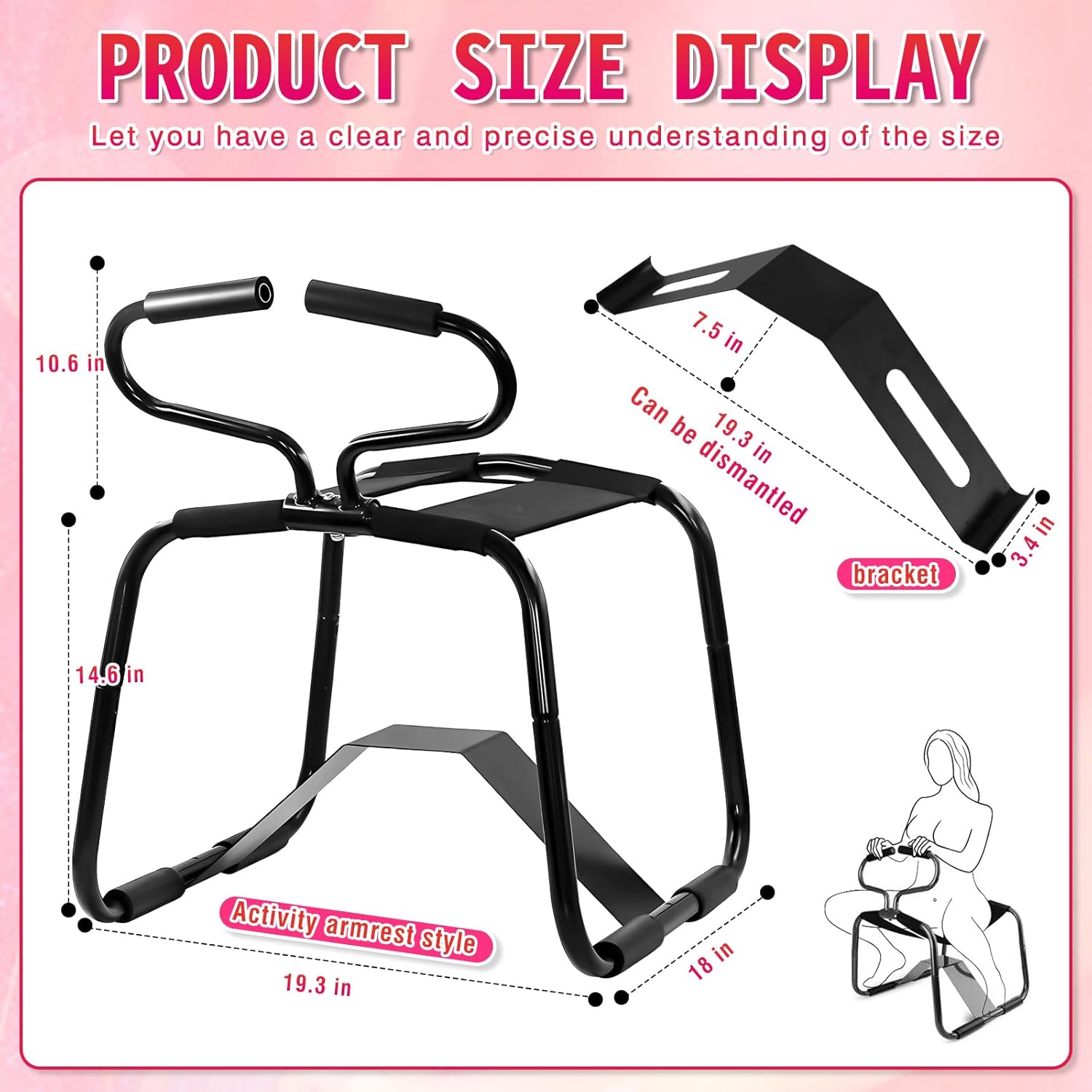 Multifunctional Sex Chair – Position Enhancer with Sturdy Handrail for Couples' Pleasure