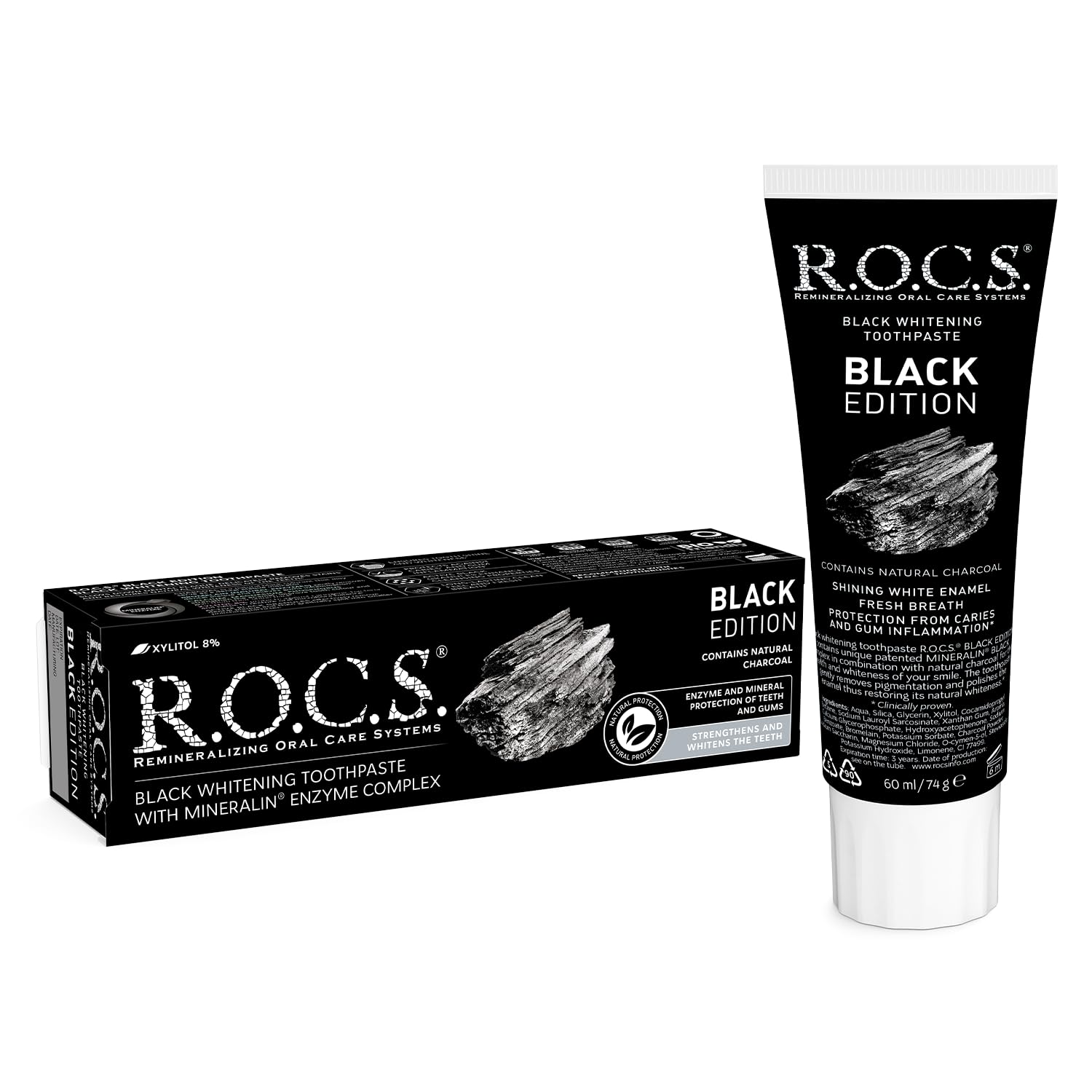 R.O.C.S. black whitening toothpaste BLACK EDITION