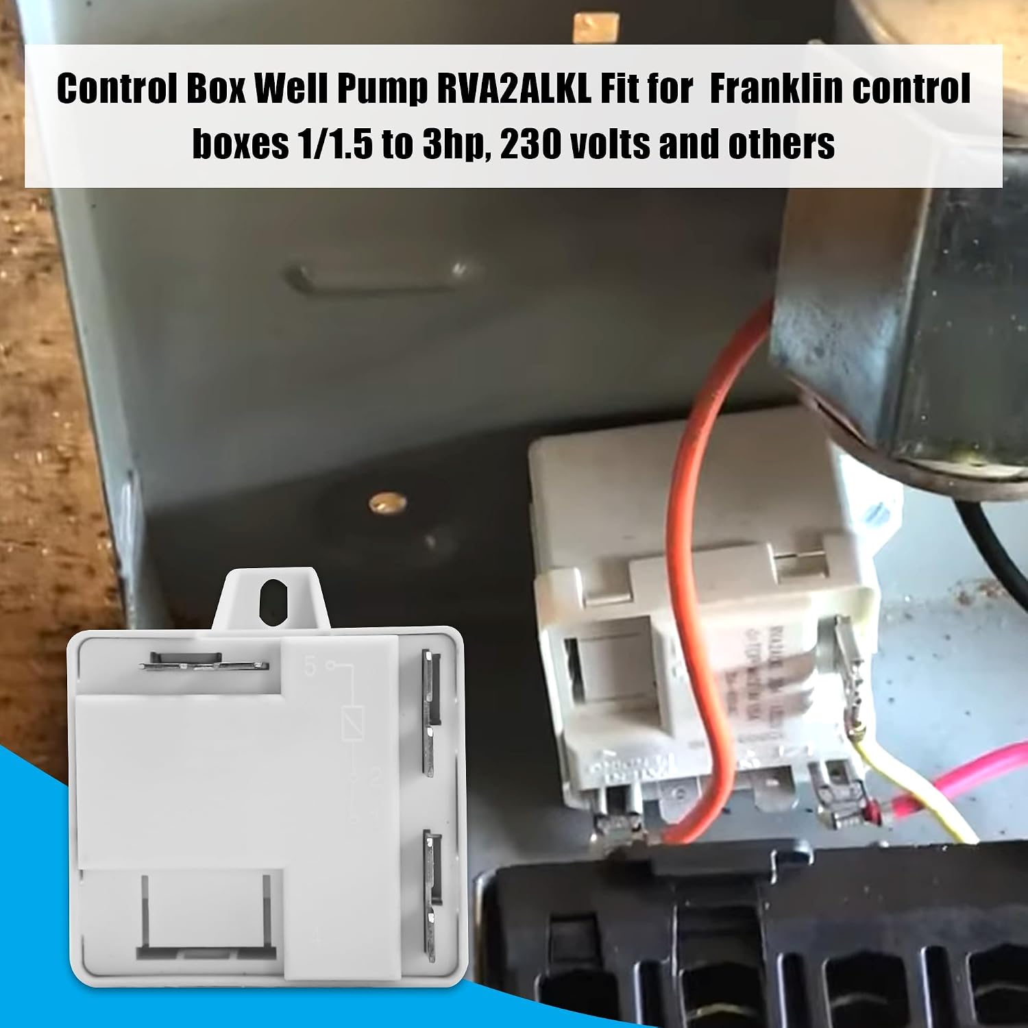rva2alkl Control Box Well Pump Relay fit for 230V Franklin Control Boxes 5 to 15hp,Start Relay Replace 155031102 155031110 305213902
