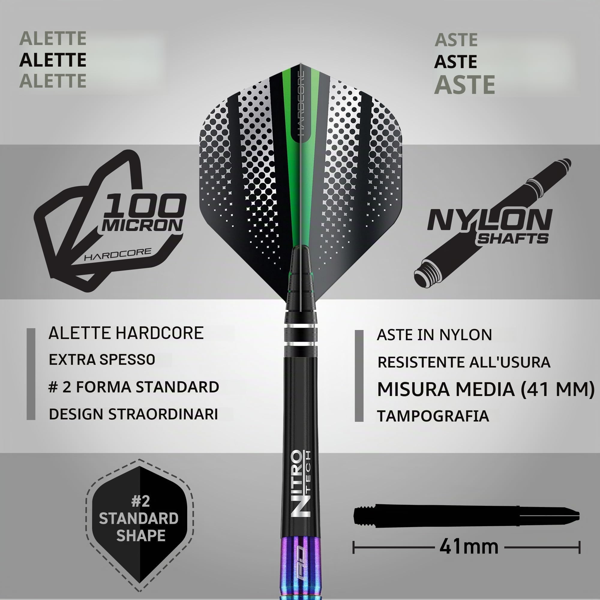RED DRAGON Razor Edge Spectron 20g, 22g, 24g o 26g Freccette Tungsteno con Punta Acciacio, Voli e Freccette Aste