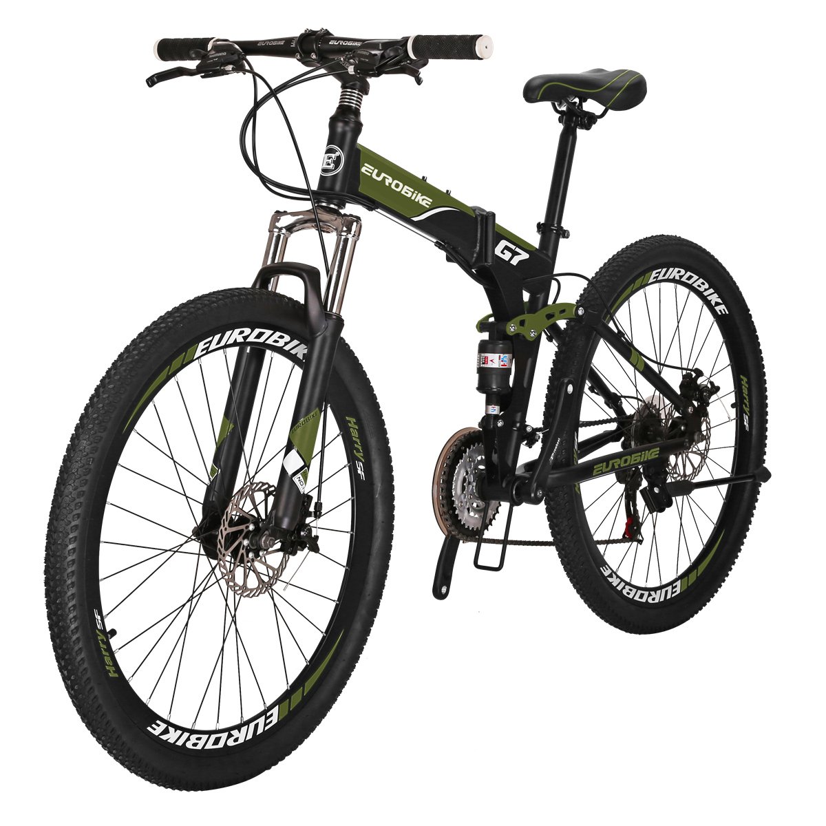 Eurobike Folding Mountain Bike G7 21 Speed Steel Frame Mountain Bike 27