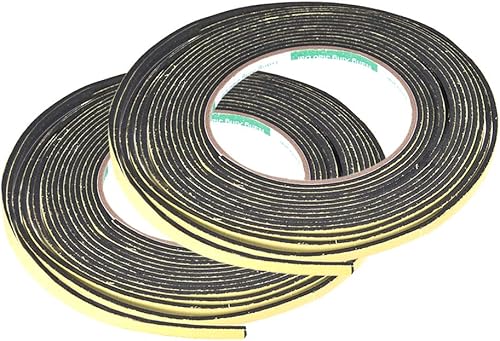 uxcell Cinta de espuma adhesiva de 5 mm de ancho y 2 mm de grosor, 5 m/16.4 pies de largo, tira de sellado autoadhesiva para aislar puertas y