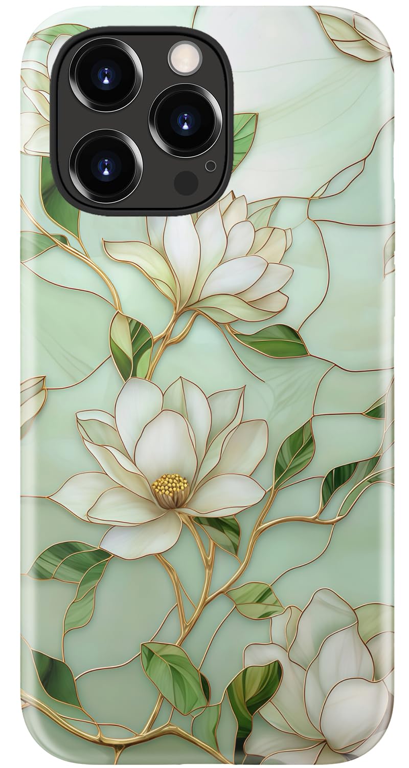 Goodon for iPhone 17 Pro Max Case Cute, Preppy Floral Design,Slim Silicone Protective Hard Cover, Wireless Charging Compatible Aesthetic Glossy Y2K Phone Cases for Women Girls, Marbled Floral Veins — view 11