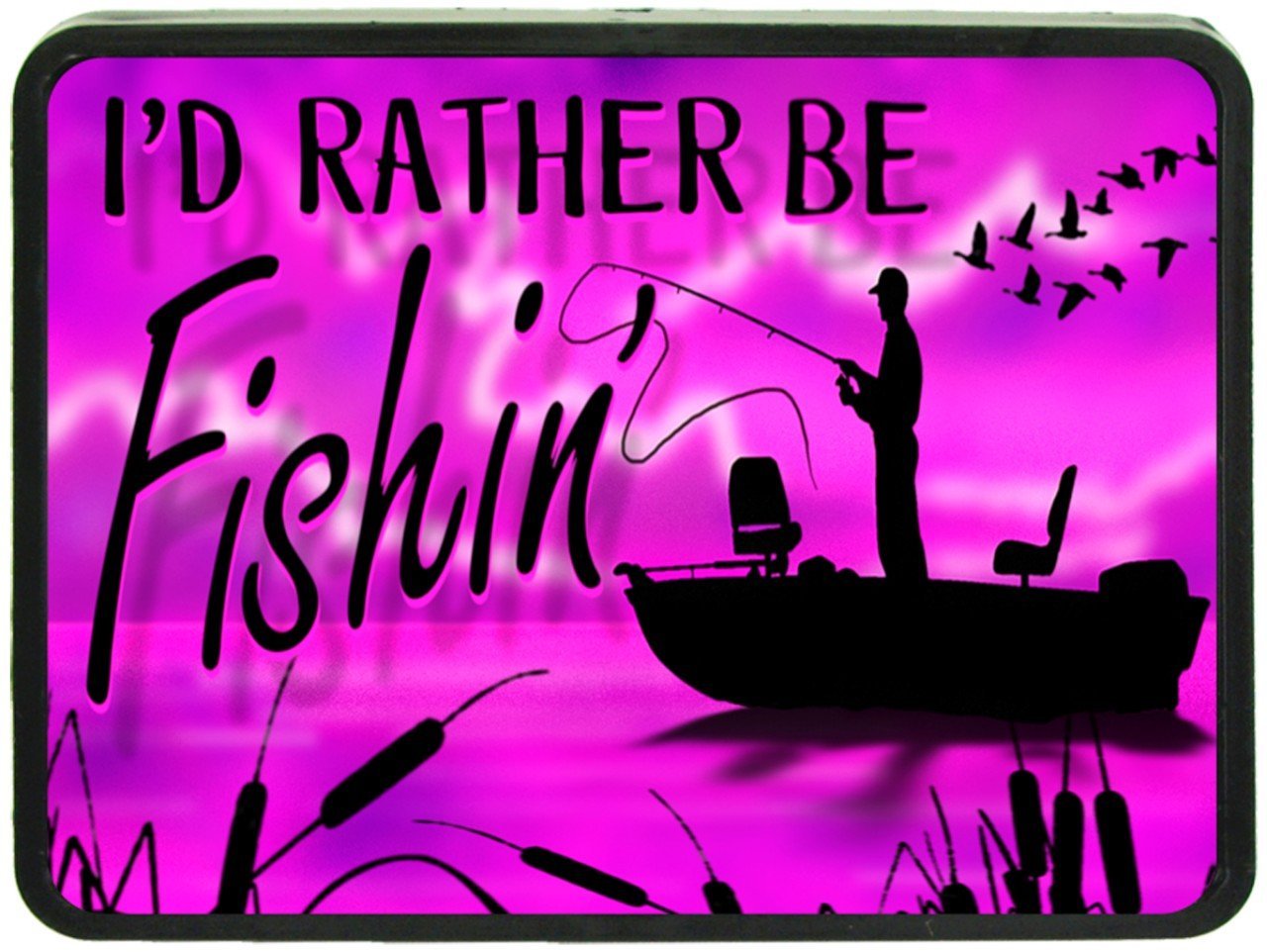 I'd Rather Be Fishin - Purple Skies Custom Hitch Plug for 2