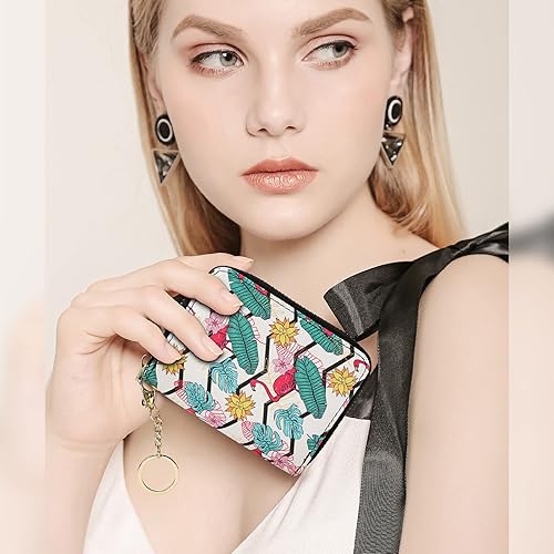 Miniatura 3 de Cartera de piel con bloqueo RFID para mujer con funda para tarjetas de crédito, bolsillo con cremallera, gran capacidad, organizador de viaje,