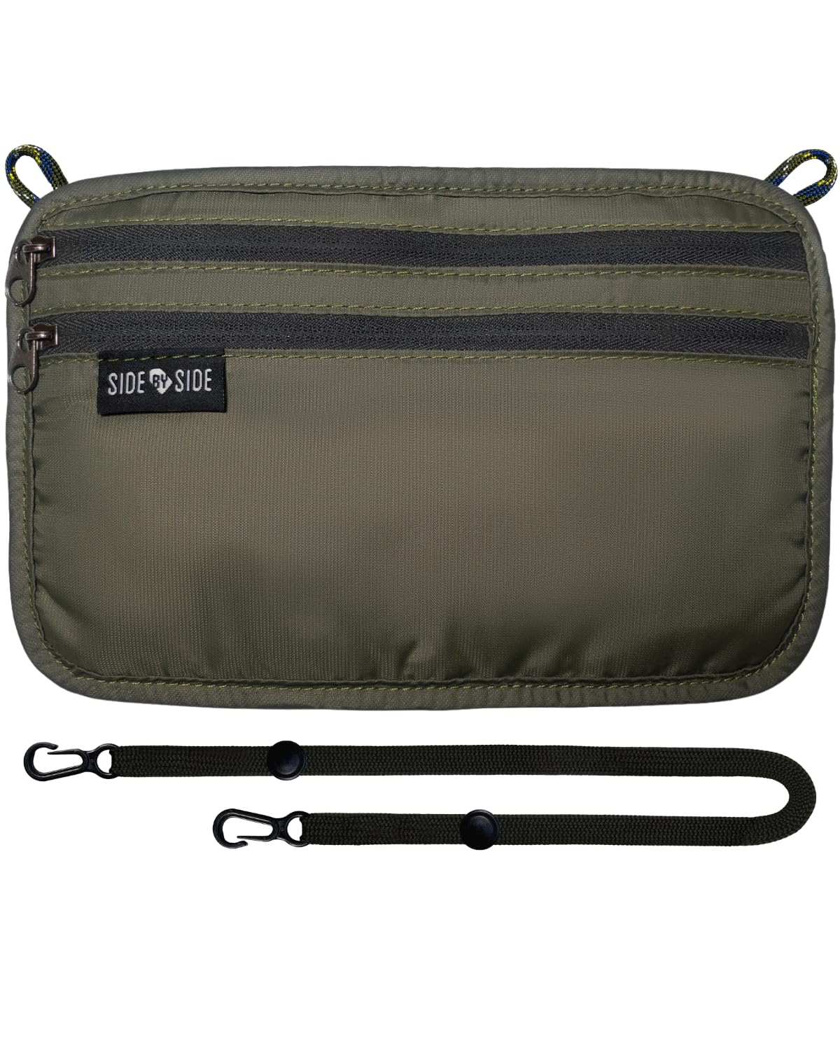 RFID Blocking Passport Holder Pouch for Travelling | Travel Neck Wallet Organiser for Credit Card, Cash, Cell Phone | Travel Essentials Bag Accessories incl. Mini Pen + Keychain Bottle (Olive)