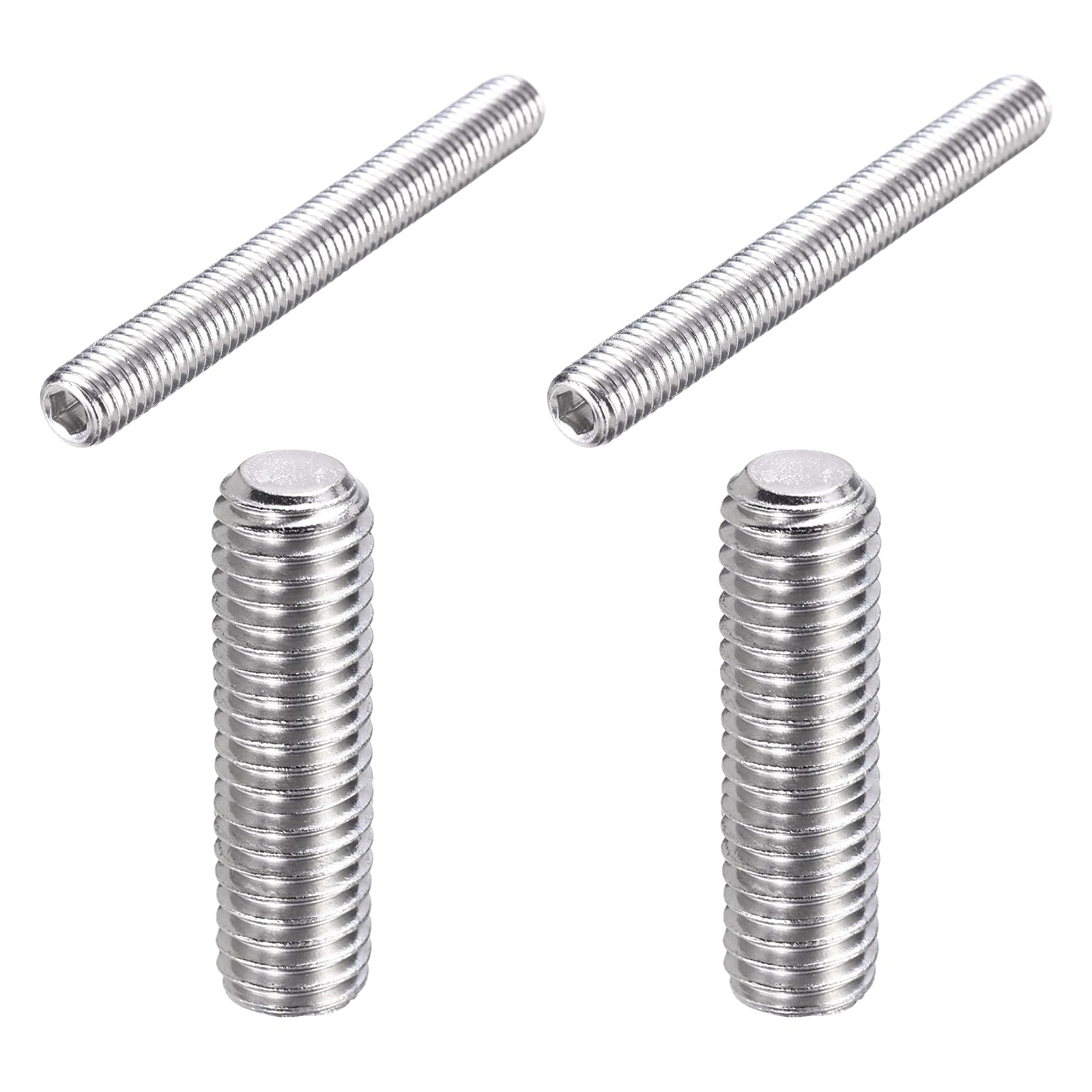 sourcing map 4 Pcs M8-1.25 x 70mm Grub Screws, 304 Stainless Steel Cup Point Allen Head Screws Internal Hex Socket Drive for Bathroom Fixtures Repair Furniture DIY Project