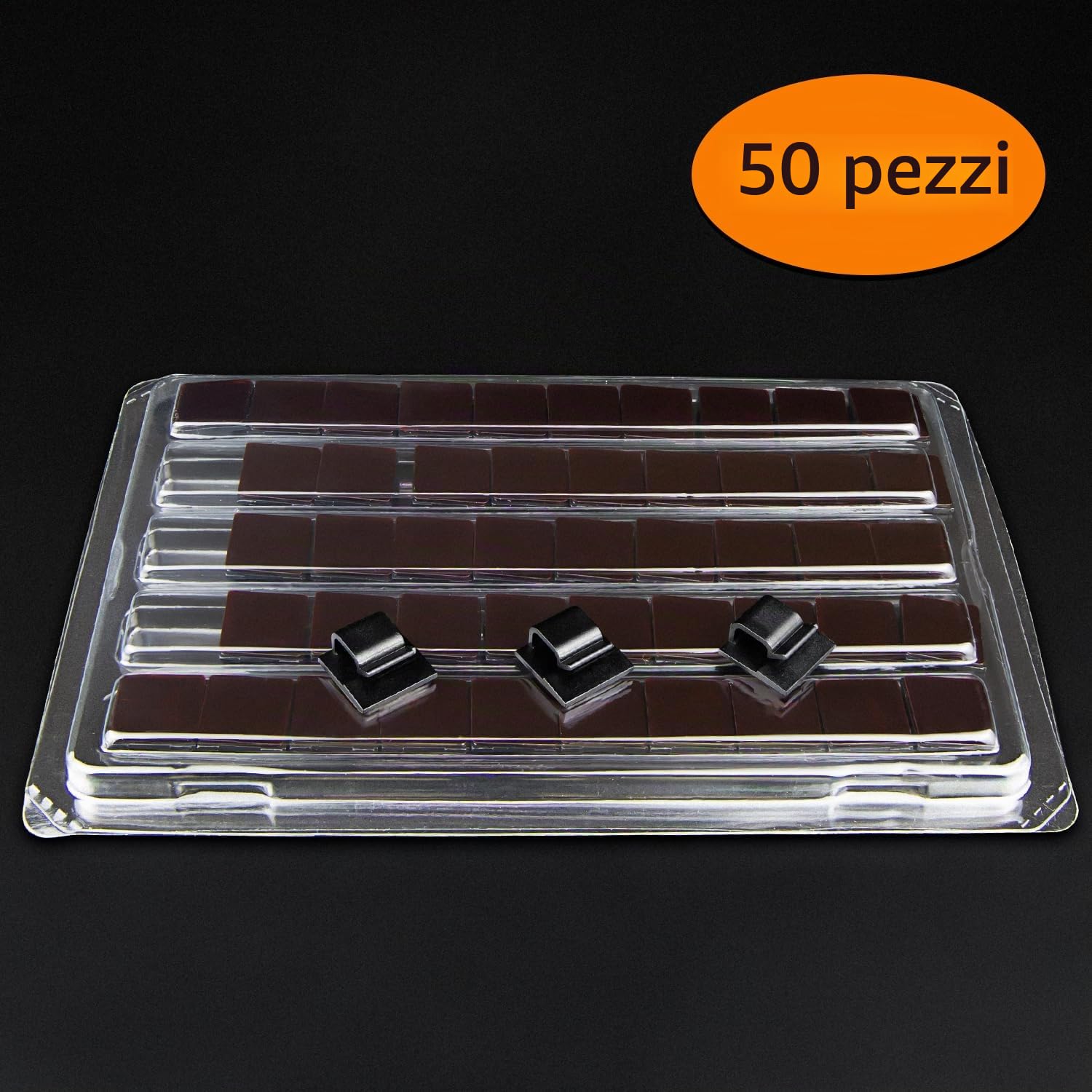 SOULWIT 50 Clip Cavo Autoadesivo, Fermacavi Organizer Gestione Cavi per TV PC Laptop Ethernet