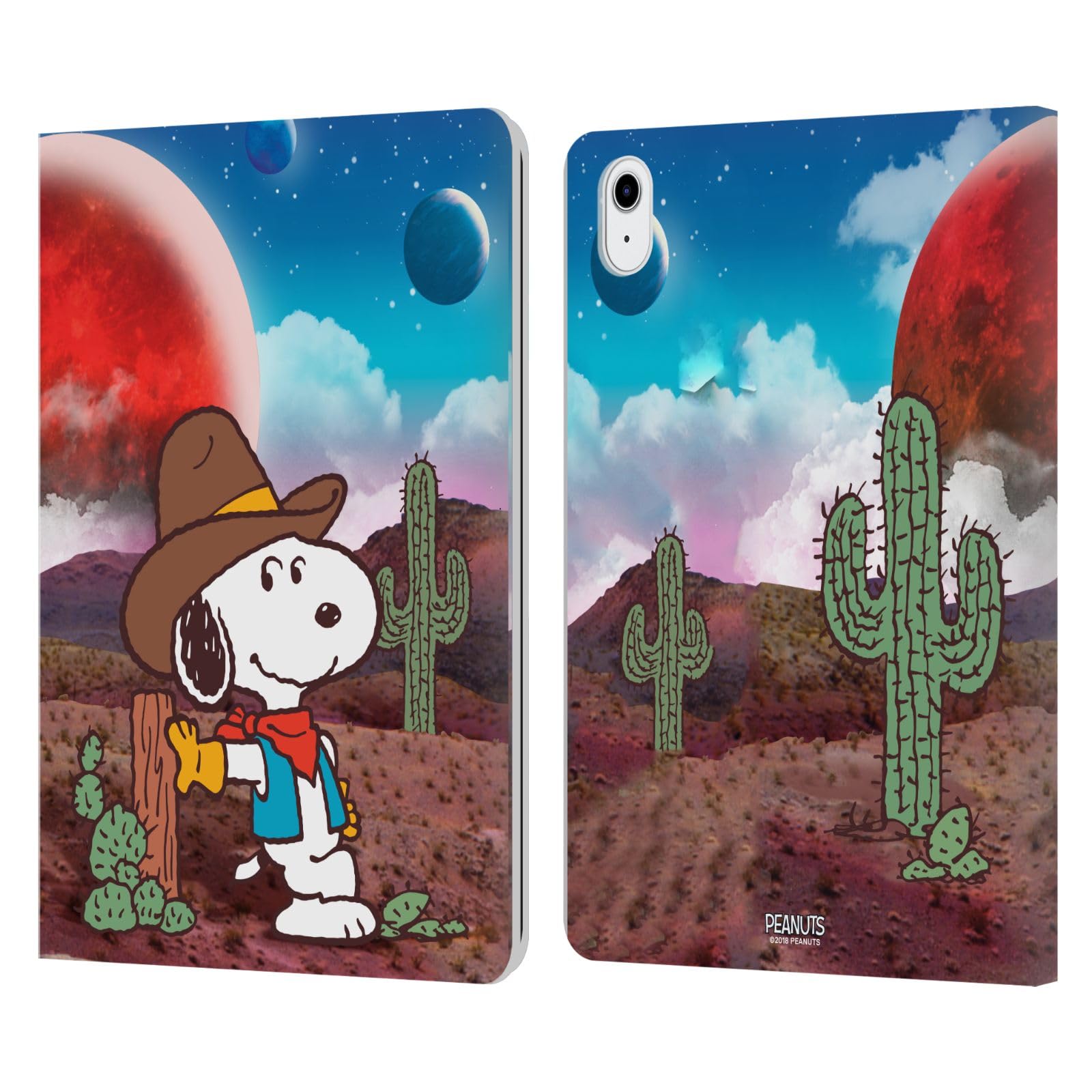 Funda de cuero tipo libro iPad Air 2020 Snoopy Space Cowboy 7