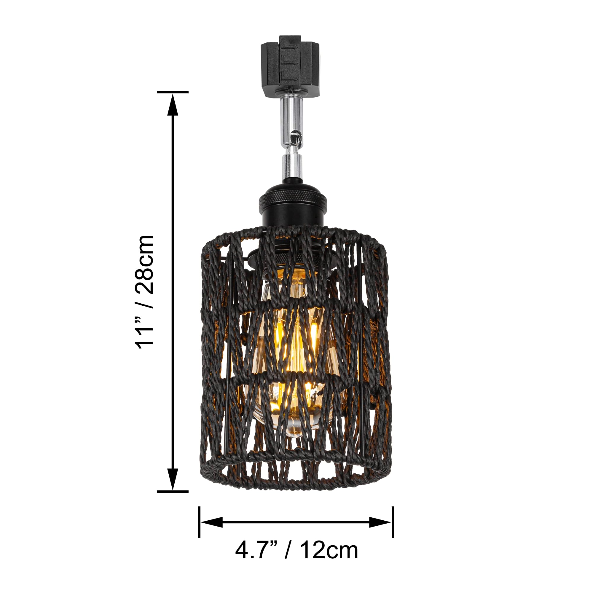 Amazon.com: SKIVTGLAMP Luz LED cardán, altura ajustable, colgantes de  iluminación de pista de halo, cabeza de luz flexible giratoria, pantalla  negra de ratán natural, bombillas E26 Smart LED Edison para isla de :