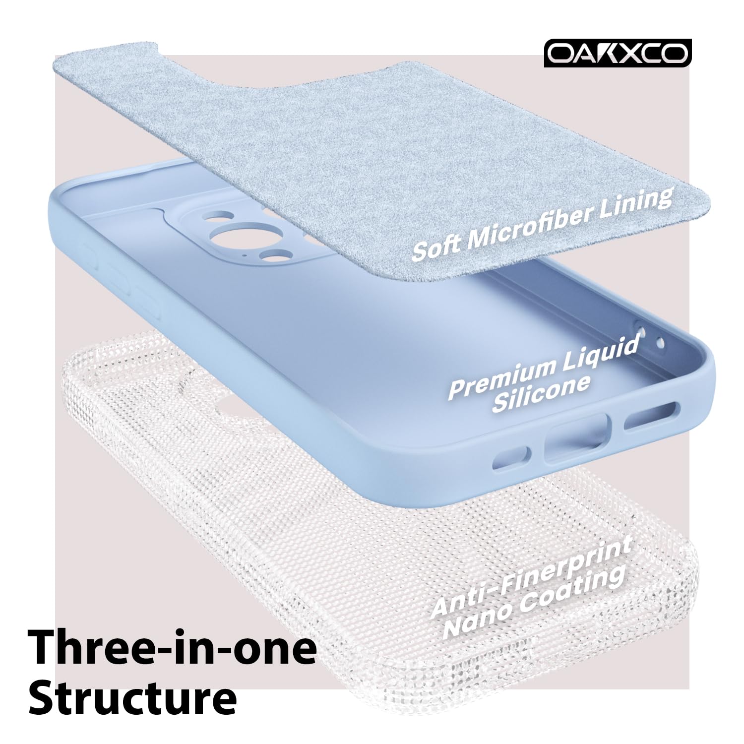 oakxco for iPhone 16 Pro Max Case Liquid Silicone, Soft Rubber Gel Elegant Aesthetic Basic Simple Cover, Cute Thin Slim TPU Matte Solid Color Plain Smooth Case for Women Girl, Light Pink — view 1109