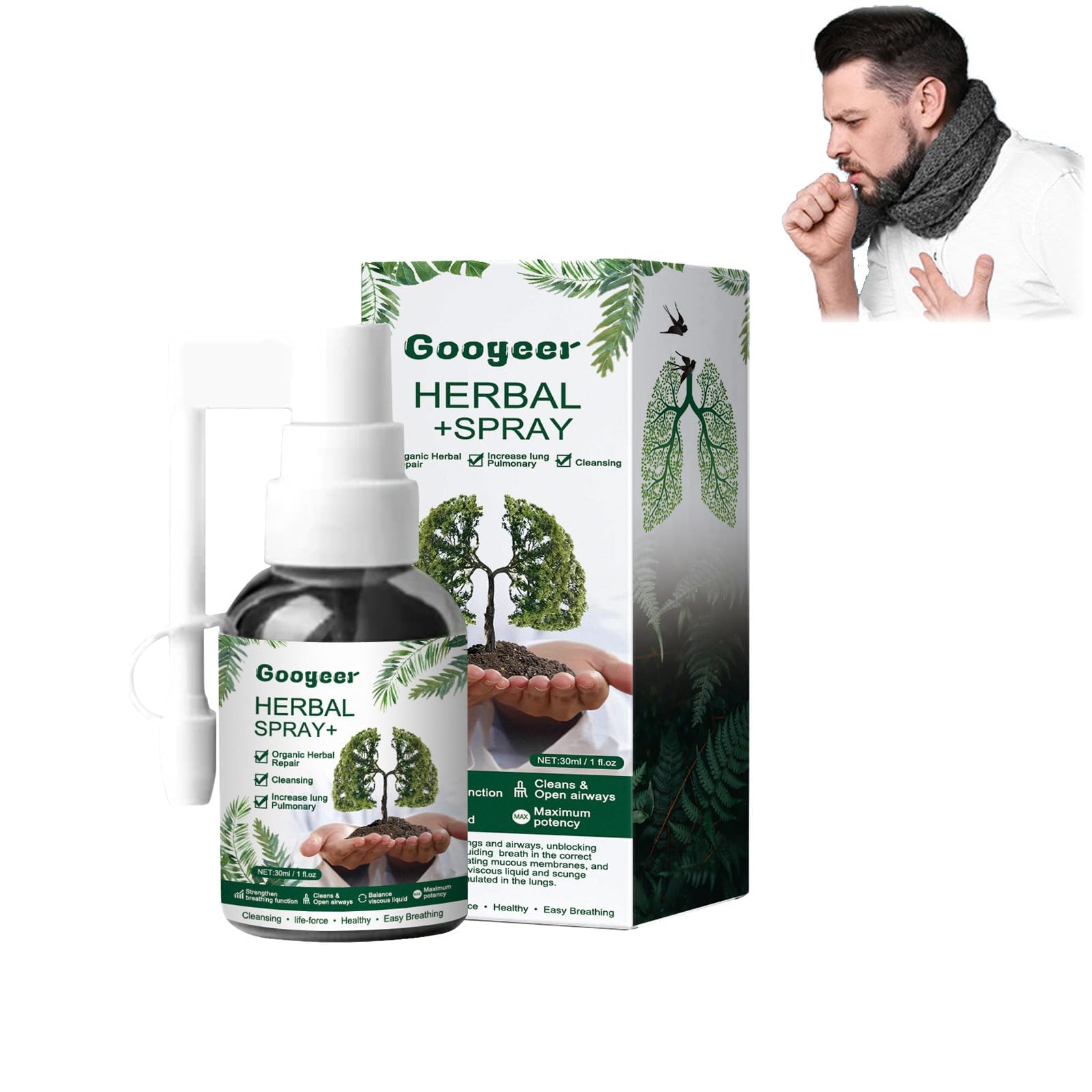 Azonee Organic Herbal Lung Cleansing Spray, respinature, Respinature Herbal Lung Cleanse Mist, Lung Cleanse Nasal Spray, Powerful Lung Support, Lung Detox Herbal Cleanser Spray,Clear Nasal Congestion