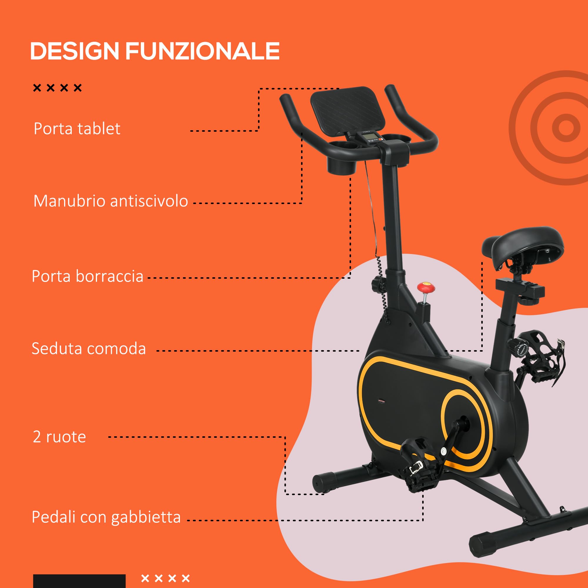 SPORTNOW Cyclette Professionale Magnetica con Volano da 4kg Display LCD