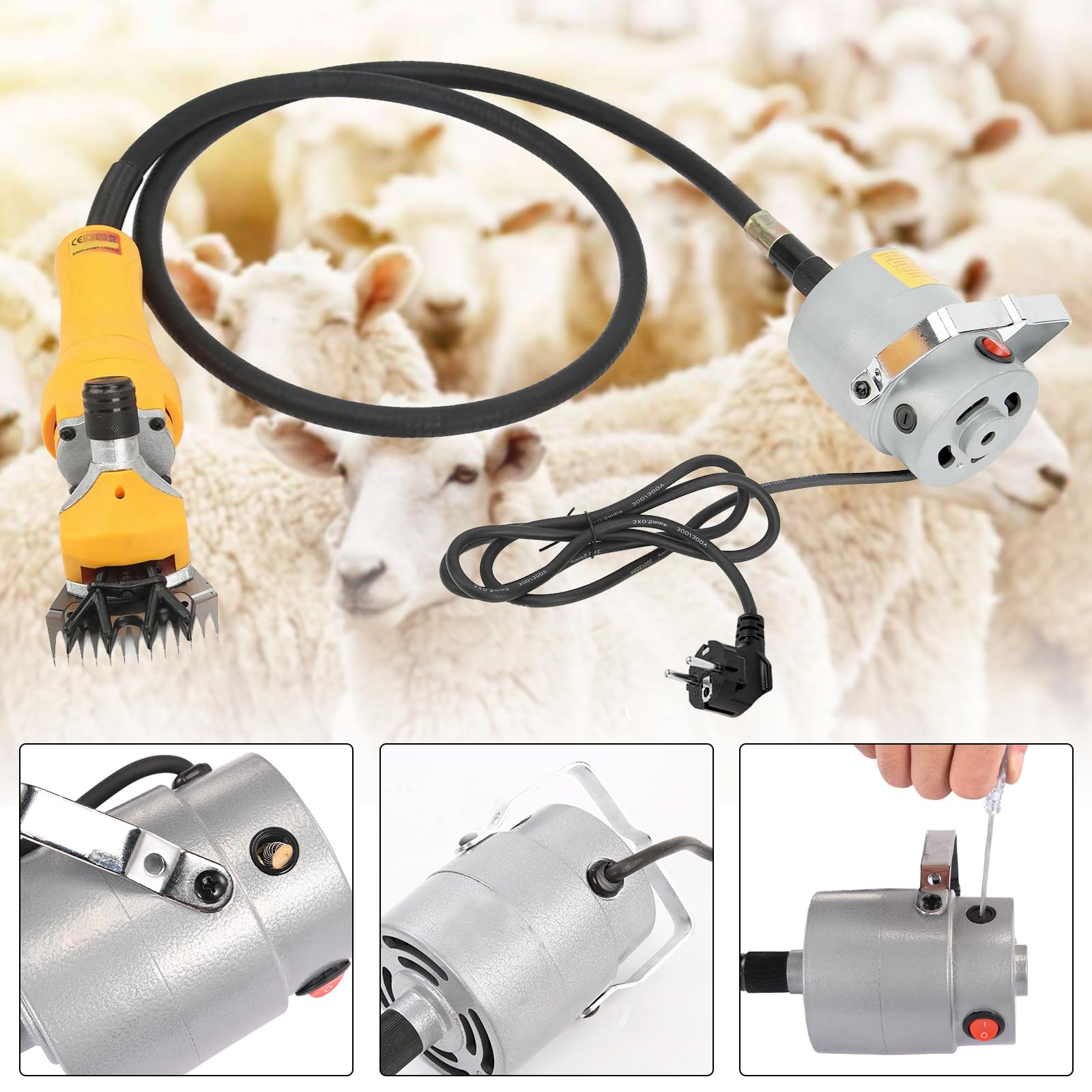 Esquiladora De Ovejas, 1000W Esquiladora Profesional De Ovejas Con Motor De Alta Potencia Y Cable De AlimentacióN 5m Esquiladora EléCtrica De Ovejas 13 Dientes 2400 Rpm Para Ovejas Cabras Y Alpacas