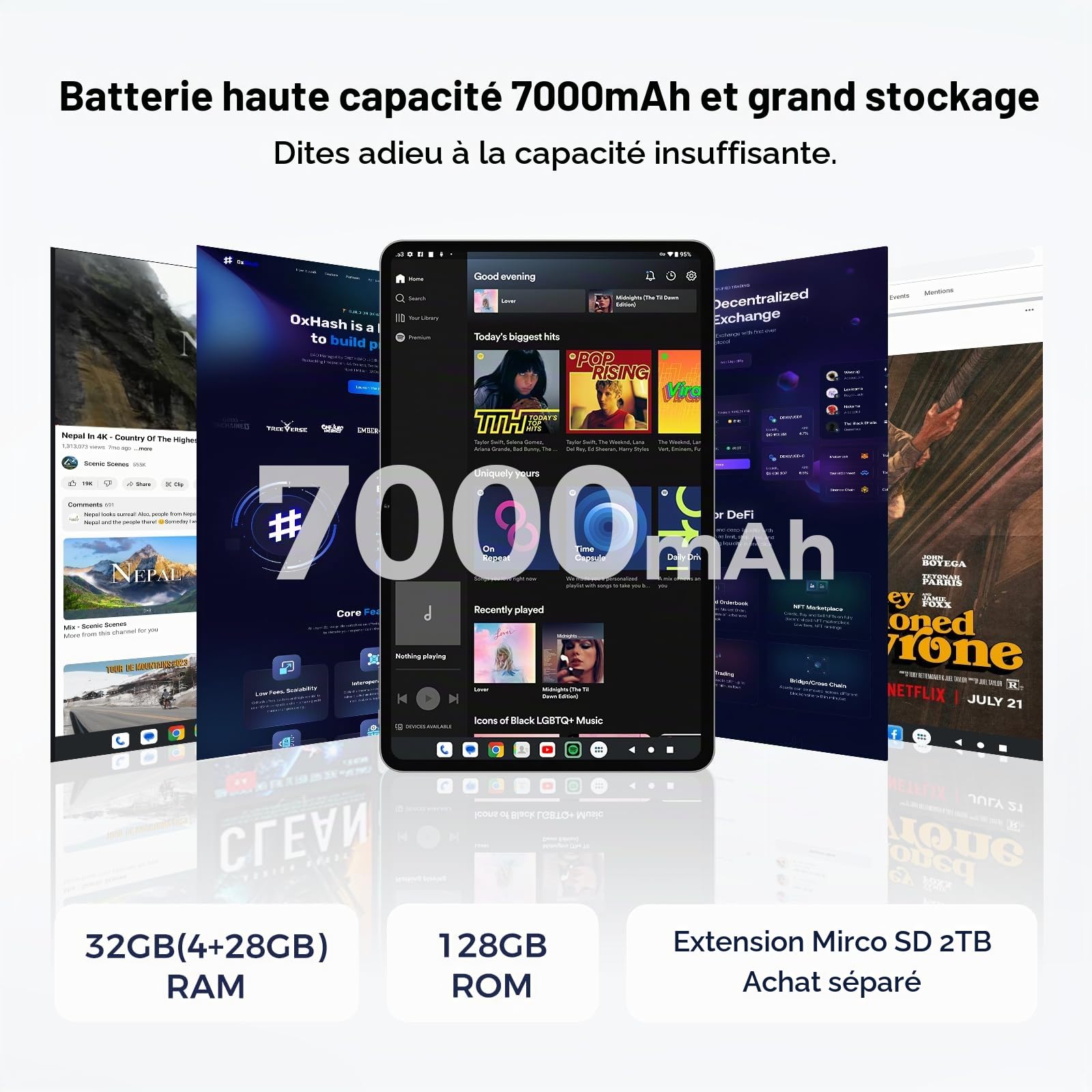 TECLAST M50T Tablette 10 Pouces Android 16, avec Stylet et Étui, Octa-Core