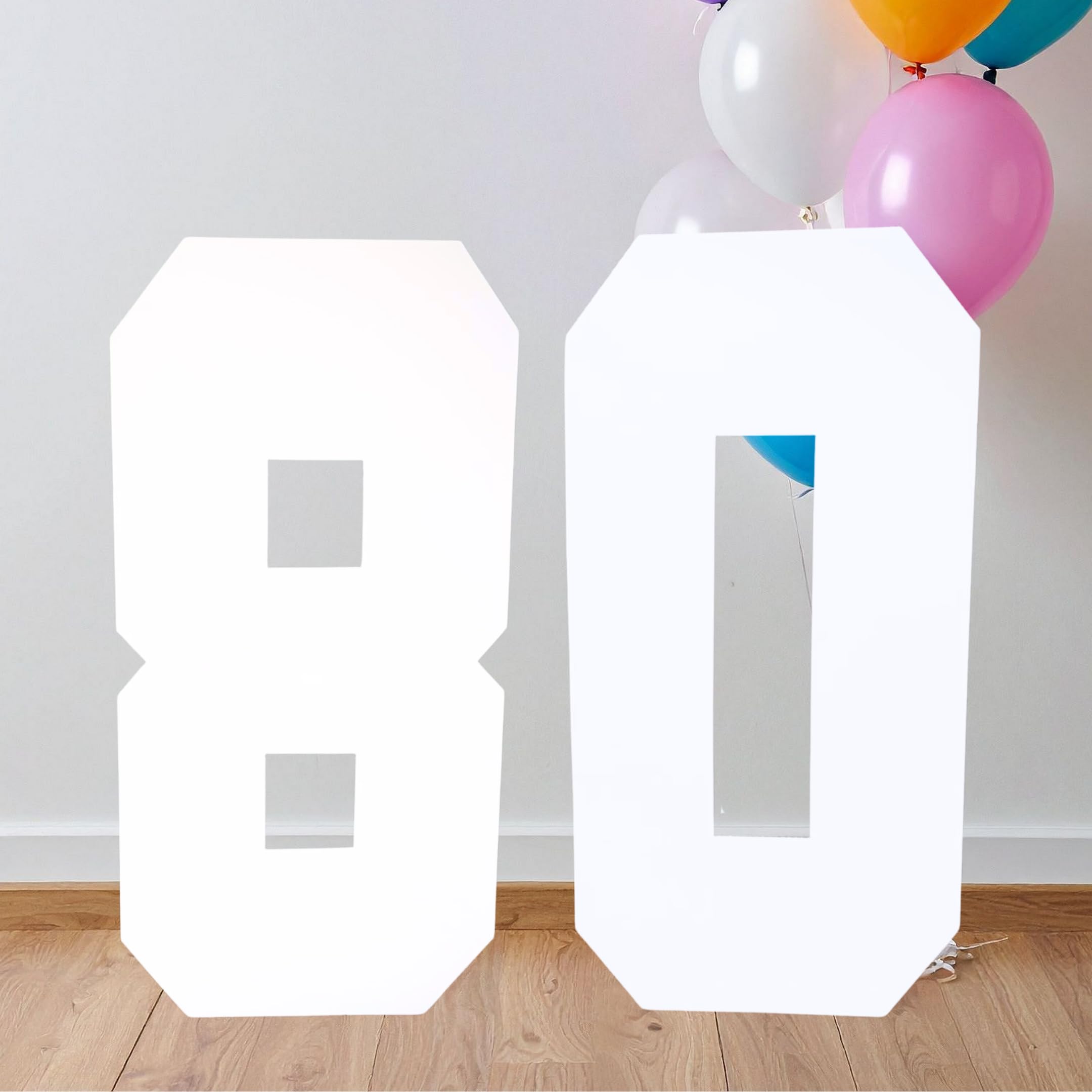 Large Cardboard Number 75cm: CARDÉCORAY Party Decor, DIY Birthday Decorations – Giant Cardboard Cutout Banner, Birthday Numbers, Craft Party, Freestanding, 60 50 40 Birthday, Event Photo Prop (80)