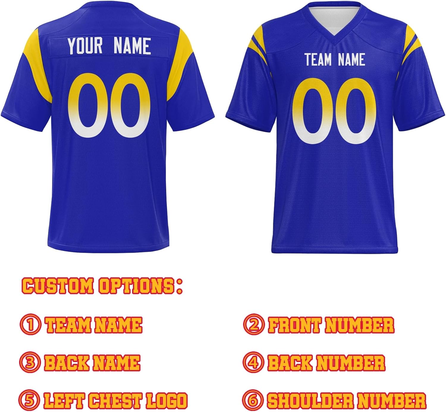 Custom Football Jersey, Football Jerseys Personalized Name/Number, Football Shirt for Men Women and Youth - Image 5