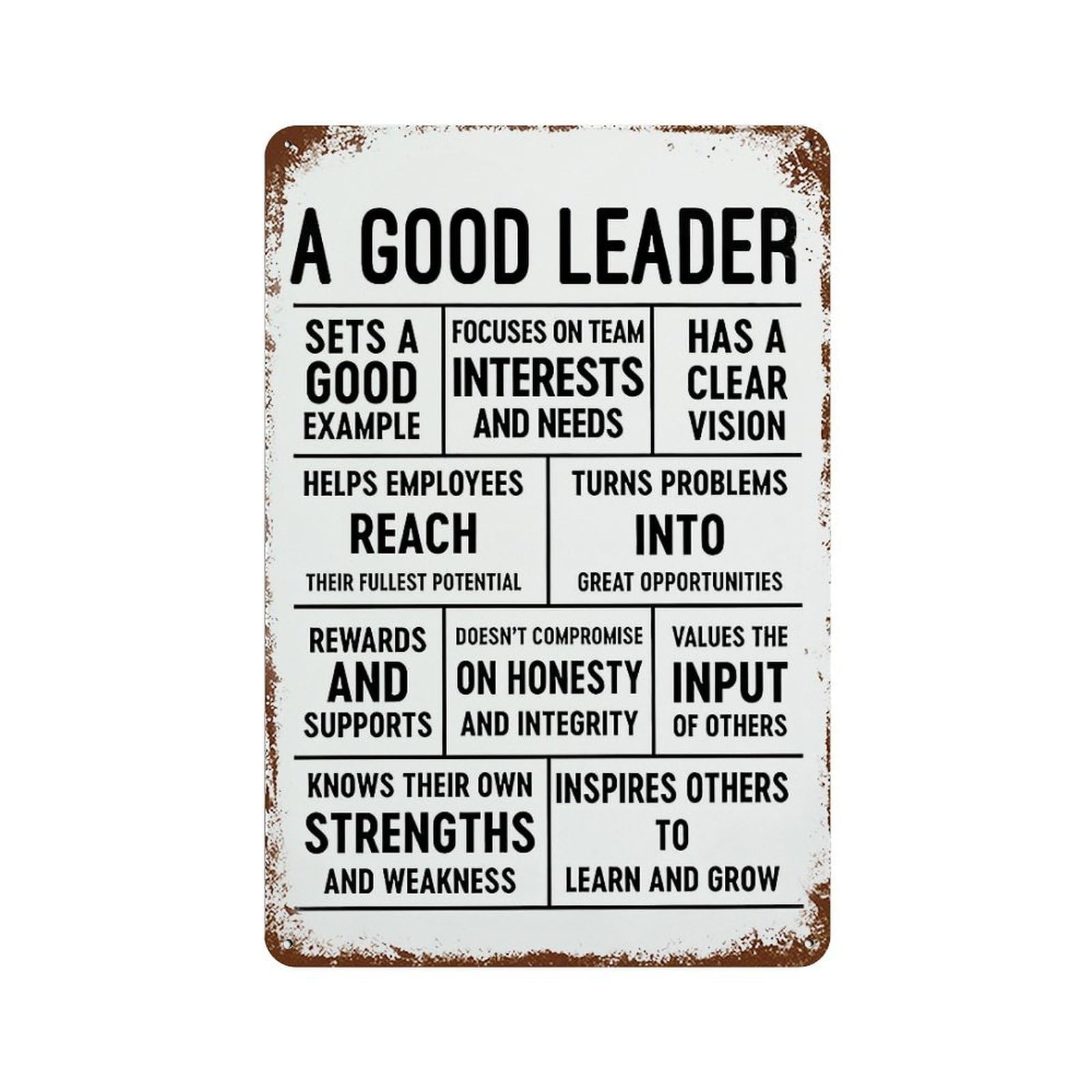 xiaoxiaoshen A Good Leader Quote Modern Wall Decor Art Metal Tin Poster Modern Home Decor Art Home Bar Shop Decorations Vintage Sign 30x20cm