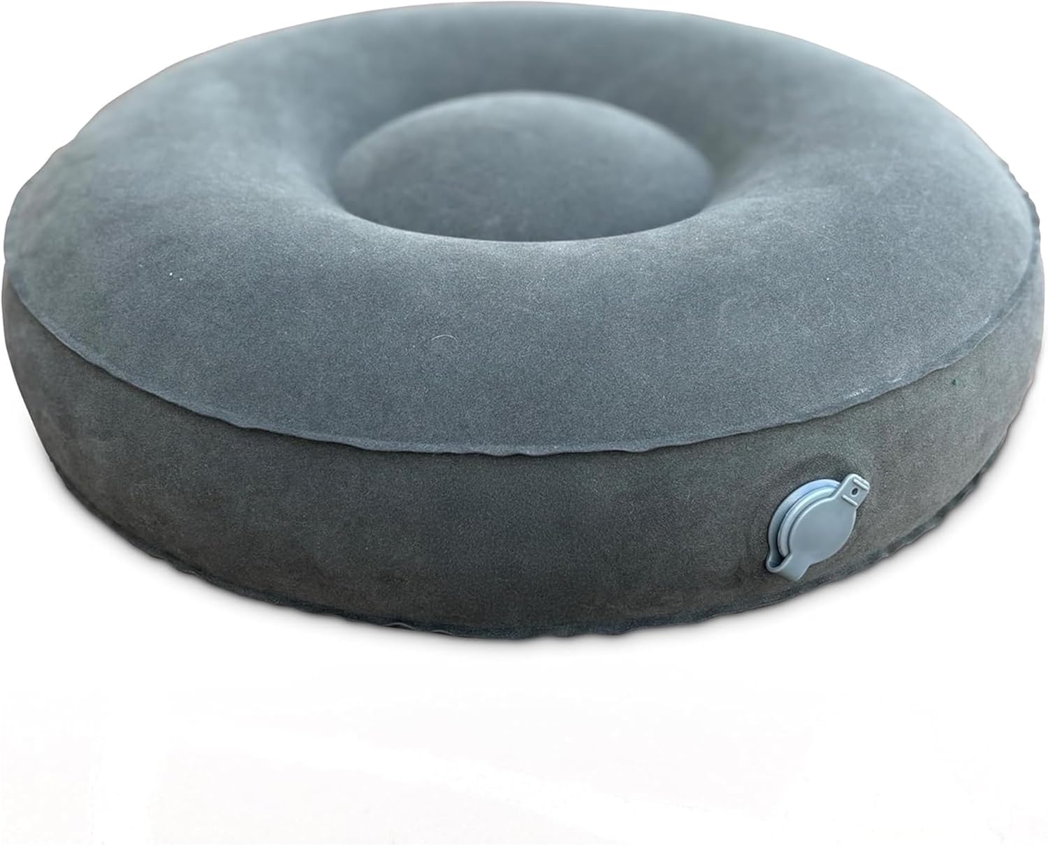 Air Meditator Inflatable Meditation Cushion – Round Adjustable Air Pillow for Yoga & Travel, Portable & Lightweight with Non-Slip Flocked Fabric – Grey (16” x 5.5”, Carry Case Included)