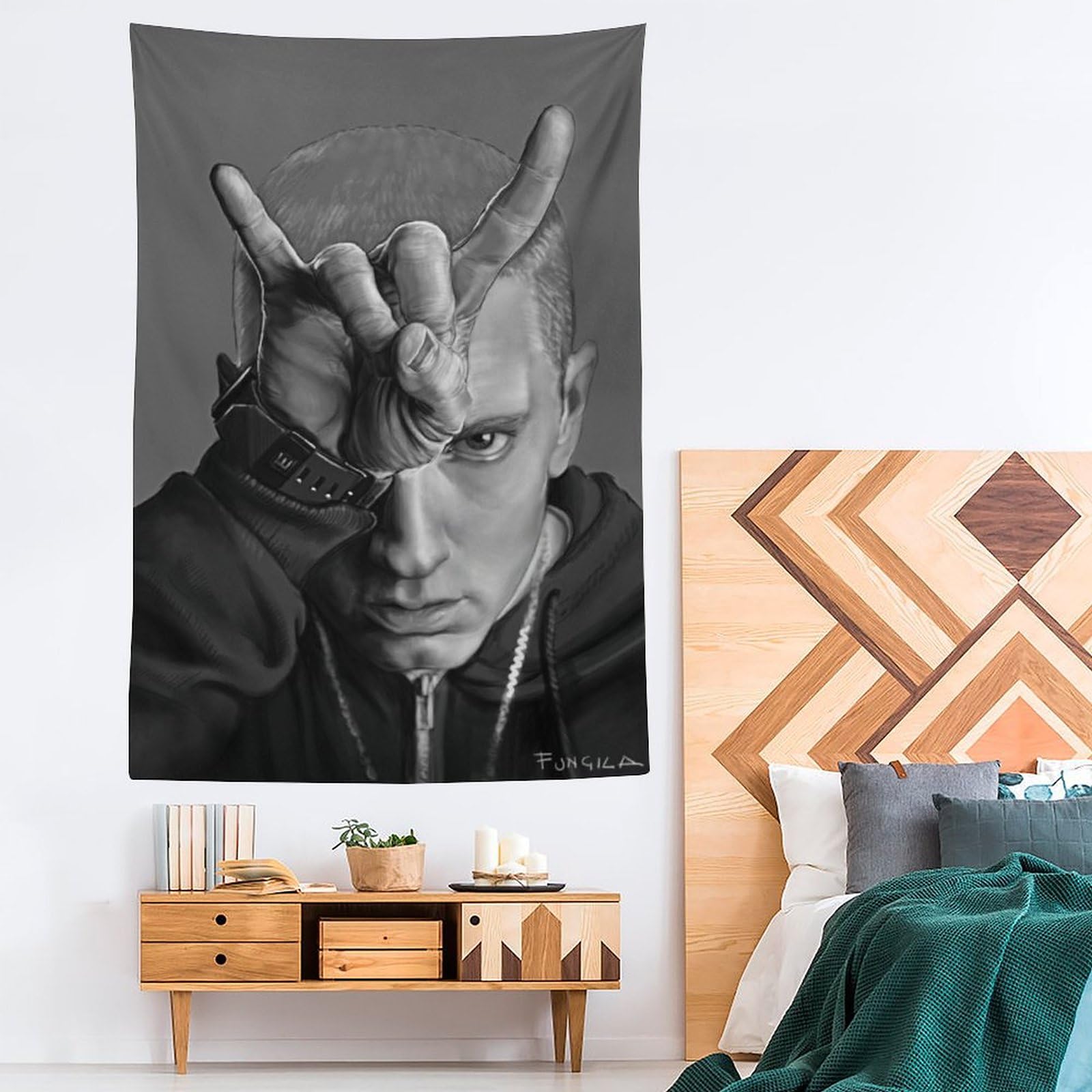 Poster con stampa artistica da parete, motivo: cantante rap, hip hop, tutte le stelle, 152 x 228 cm