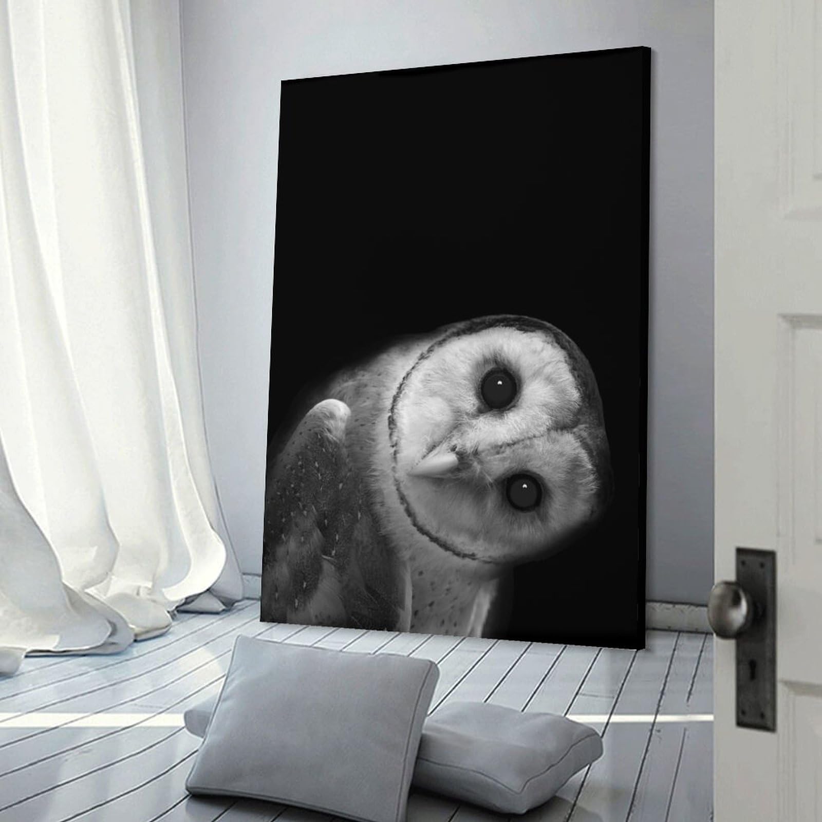 Junmoney Room Decor Wall Art Barn Owl Portrait, 08x12inch(20x30cm), for Gallery Wall Layouts in Home Or Office, Home Wall Art for Statement Displays