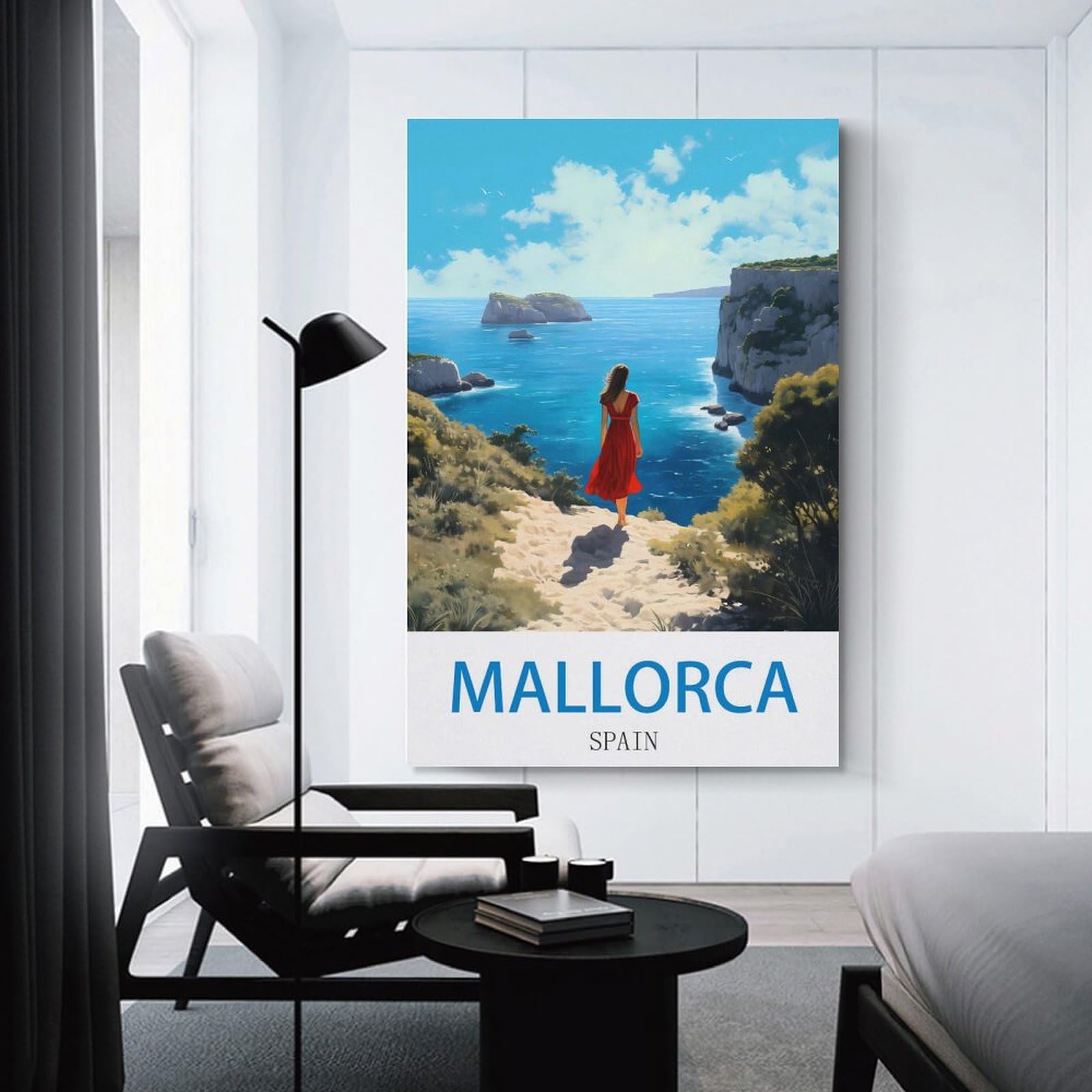 Affiche Voyage Vintage Majorque Espagne - 30x45 Cm - Décoration Murale Salon Chambre - Impression Qualité Supérieure