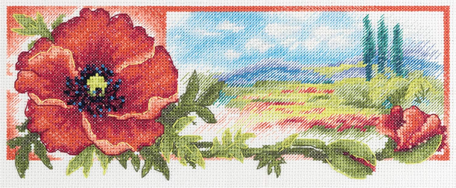 PANNA Counted Cross Stitch kit The Red Hue of Dawn 27x11cm, DIY