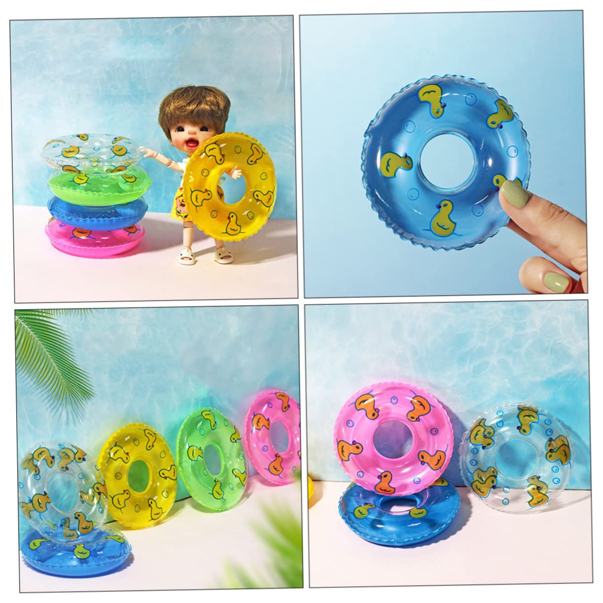 BESPORTBLE 10pcs Miniature Swim Rings PVC Material Safe Boys and Girls Pool Floaty Mini Doll Swim Accessory Pool Ring Decor for Boys and Girls