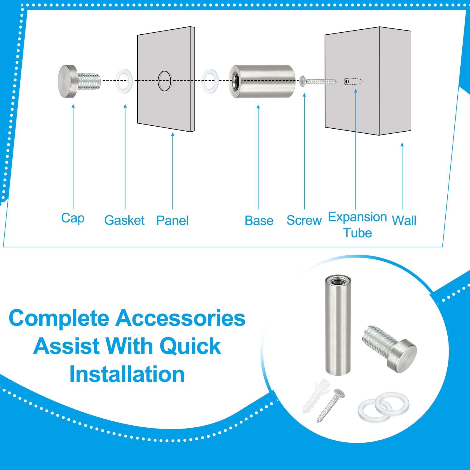 PATIKIL 1/2" x 2" Standoff Screws - Image 3