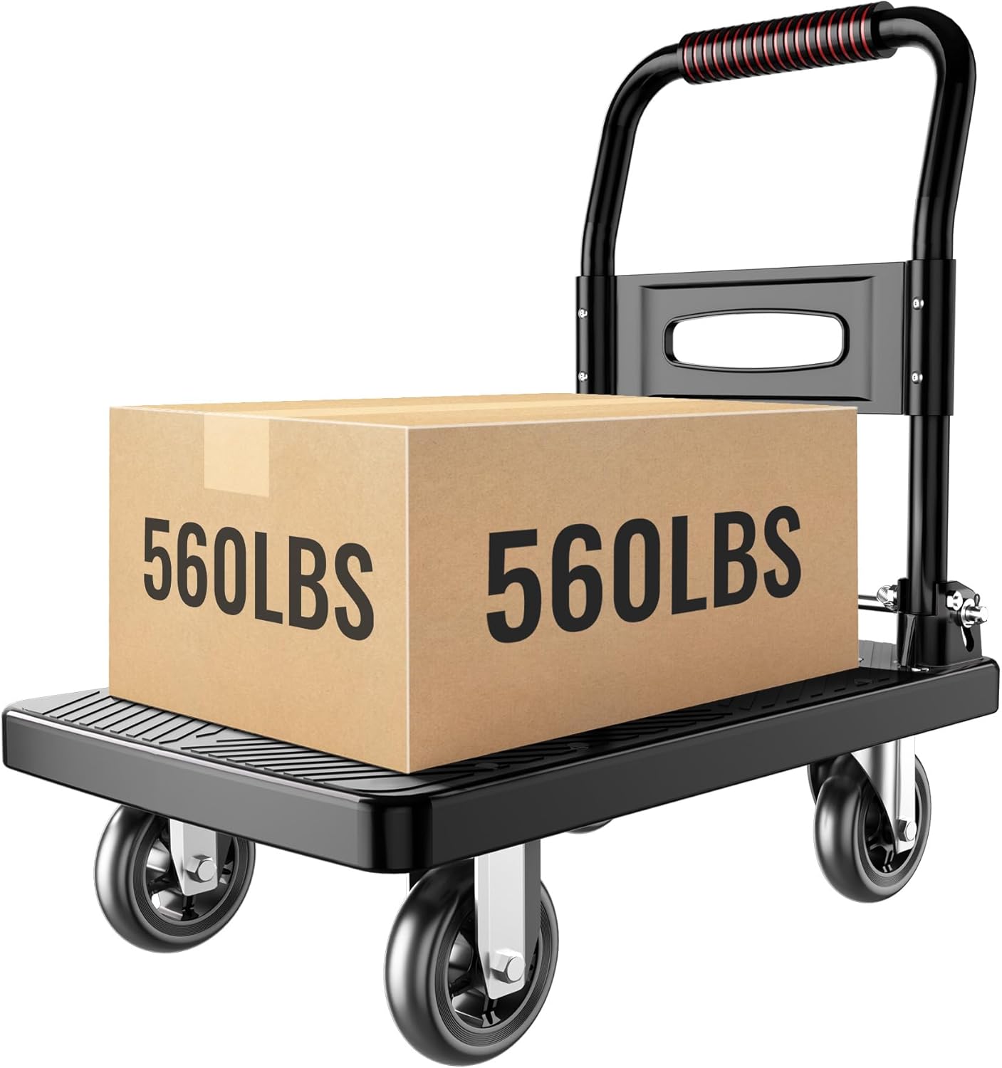 Foldable Push Cart Platform Cart,Moving Platform Hand Truck,Foldable for Easy Storage and 360 Degree Swivel Silent Wheel.(560 lbs)