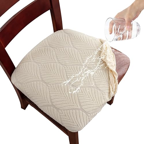 Gute Asientos para silla, funda de asiento de gamuza con lazos elásticos y botón, extraíble y lavable, protector para silla tapizada de comedor,