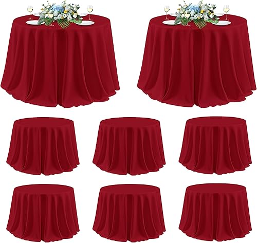 Miniatura 26 de sancua - Manteles blancos rectangulares, paquete de 8 manteles para mesas de 6 pies - Fundas de mesa lavables de poliéster para bodas, fiestas de
