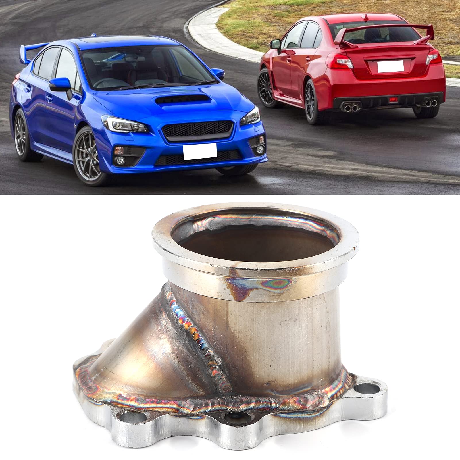 Tubo Turbo Down, Adattatore 5 Bulloni 2,5 Pollici Flangia Turbo Downpipe Flangia Adattatore in Acciaio Inossidabile Flangia Adattatore Turbo Downpipe V-Band Adatta per Alloggiamenti Turbina GT25 GT28
