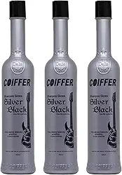 Kit com 3 Shampoo Tonalizante Silver Black Coiffer P/Cabelos Brancos e Grisalhos