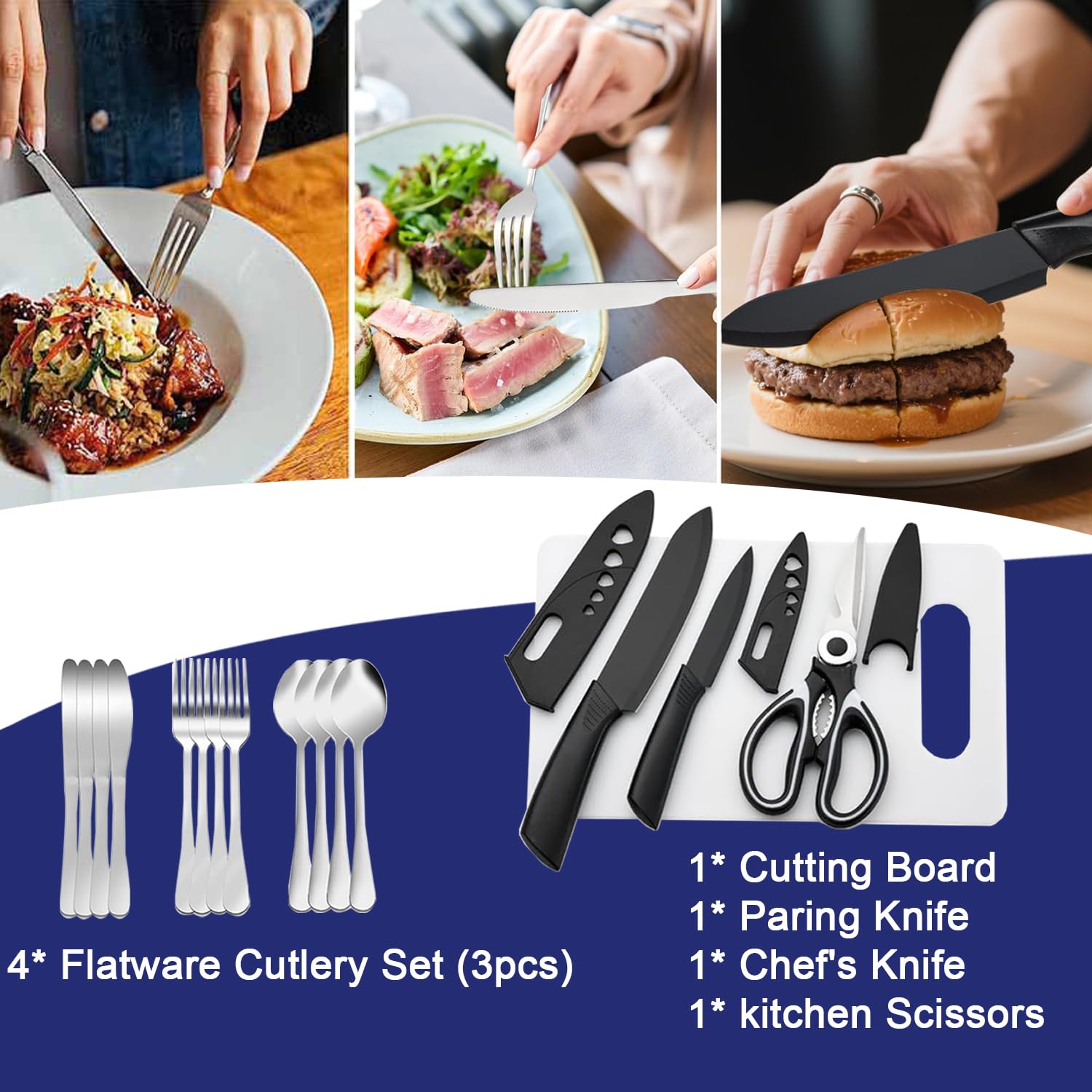 36 Pièces Ustensiles de Cuisine de Camping,Ensemble de Vaisselle,Accessoires de Camping,Ensemble de Couverts Portables Complet pour ActivitéS en Plein Air, Pique-Nique et Barbecues